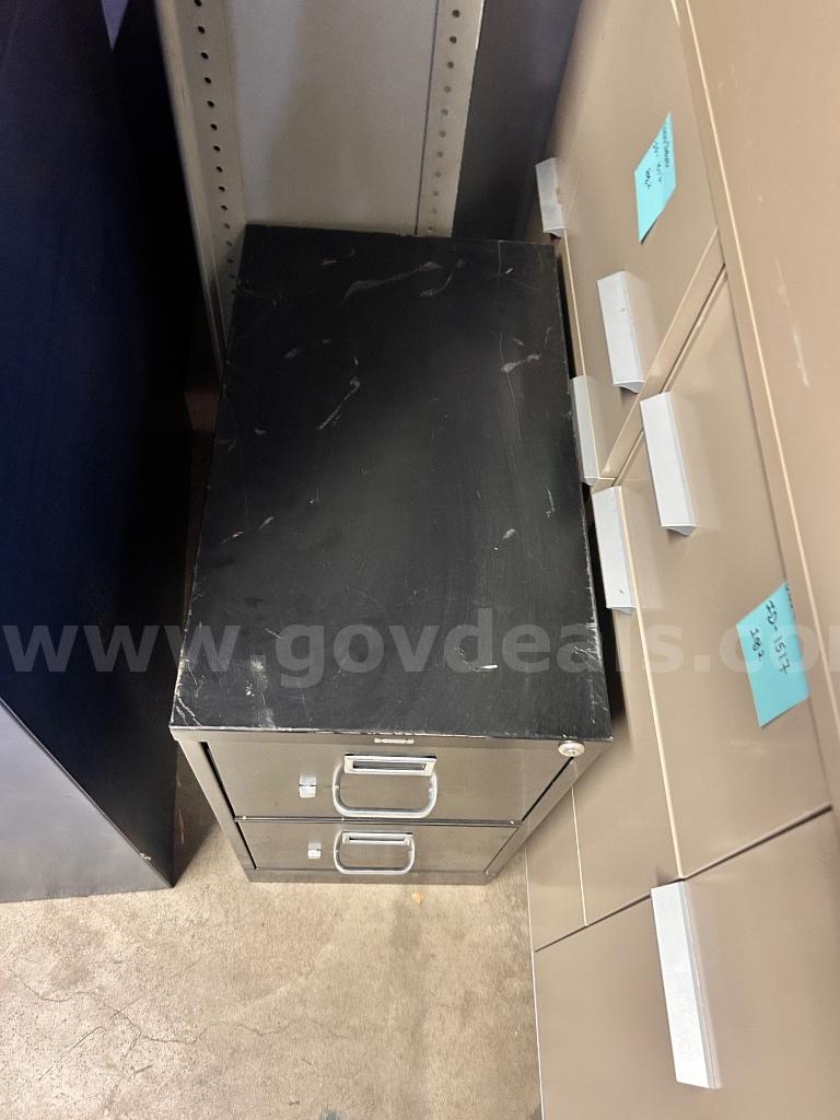 Black Metal 2-Drawer File Cabinet   Government Surplus Auction - Photo #2