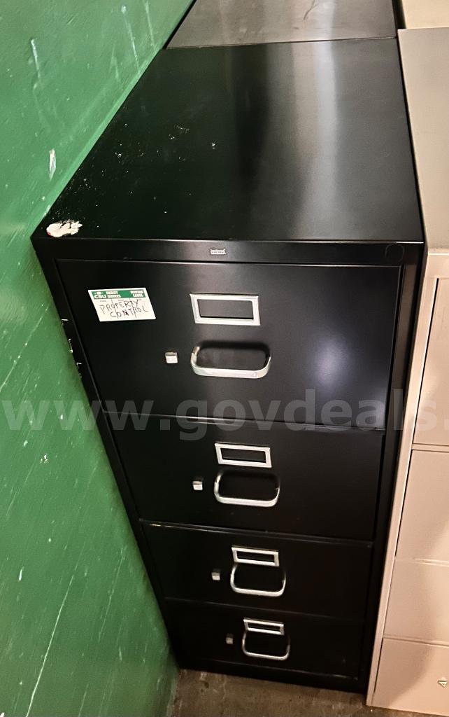 Black vertical filling cabinet   Government Surplus Auction - Primary Photo