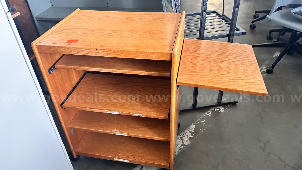 Utility Rolling Cart with Drop-Leaf Side Shelf   Government Surplus Auction - Primary Photo