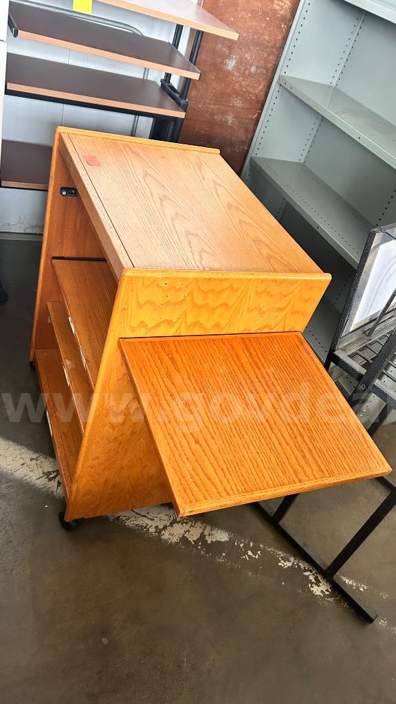 Utility Rolling Cart with Drop-Leaf Side Shelf   Government Surplus Auction - Photo #2