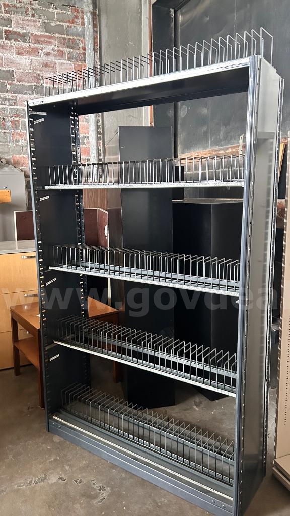 Metal Open-Back Shelving Unit with Wire Dividers   Government Surplus Auction - Primary Photo