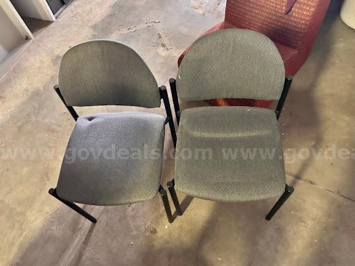 2 Grey Upholstered Chairs   Government Surplus Auction - Photo #2