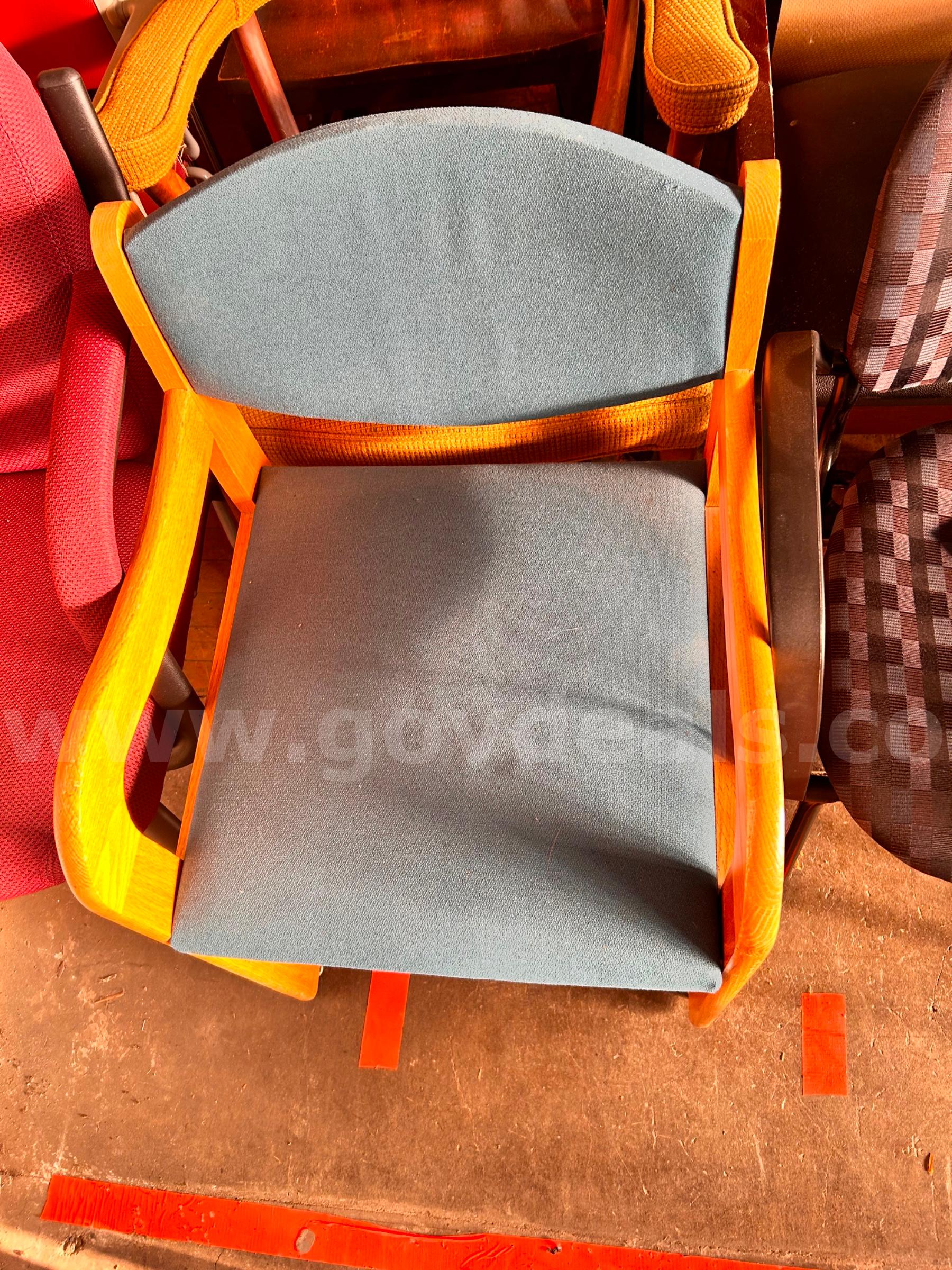 Lot of 2 Vintage Blue Chairs   Government Surplus Auction - Primary Photo