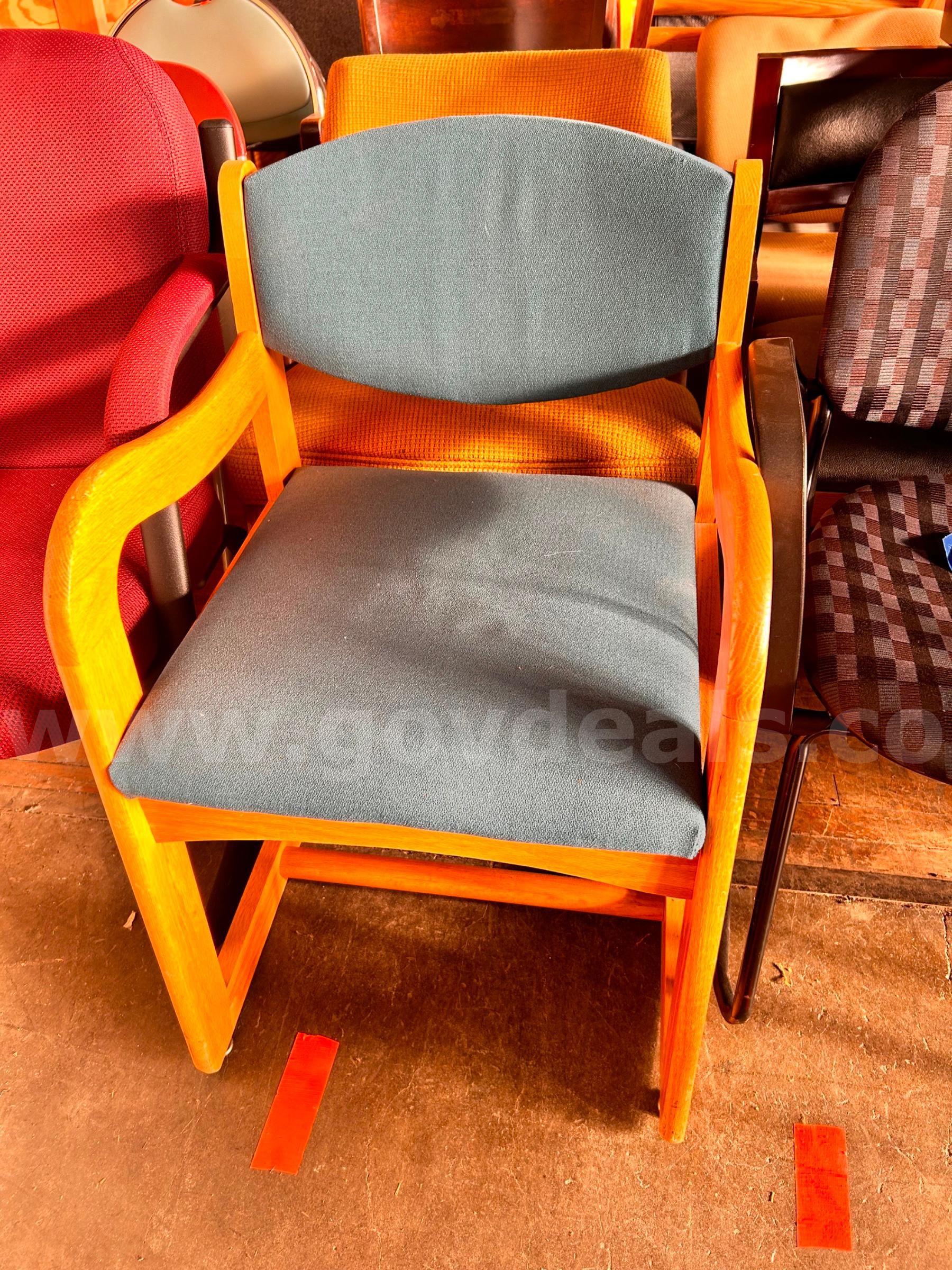 Lot of 2 Vintage Blue Chairs   Government Surplus Auction - Photo #2