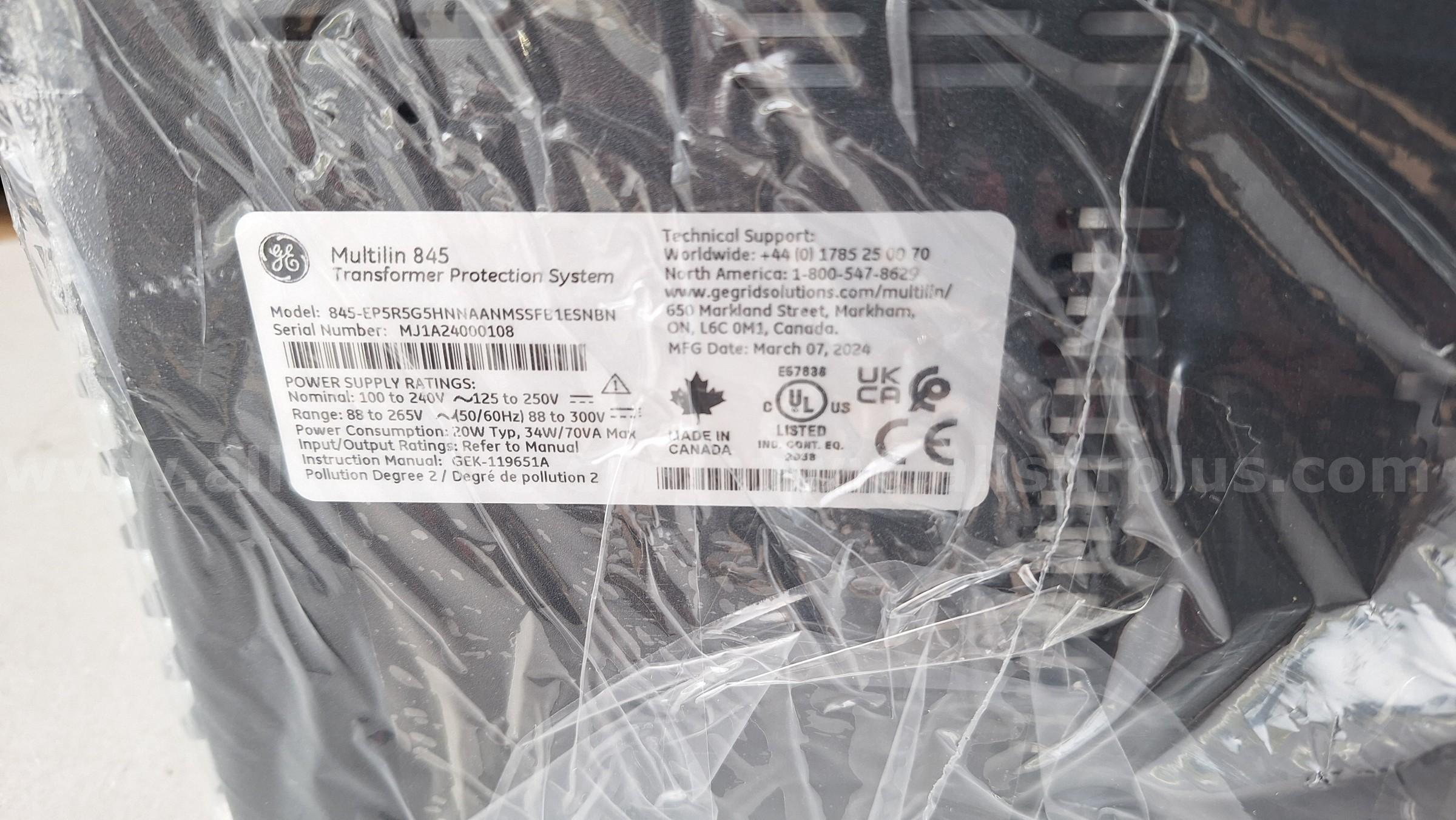 GE Energy Multilin 845 Transformer Protection System 845EP5R5G5HNNAANMSSFB1ESSNBN GE 845 Government Surplus Auction - Photo #2