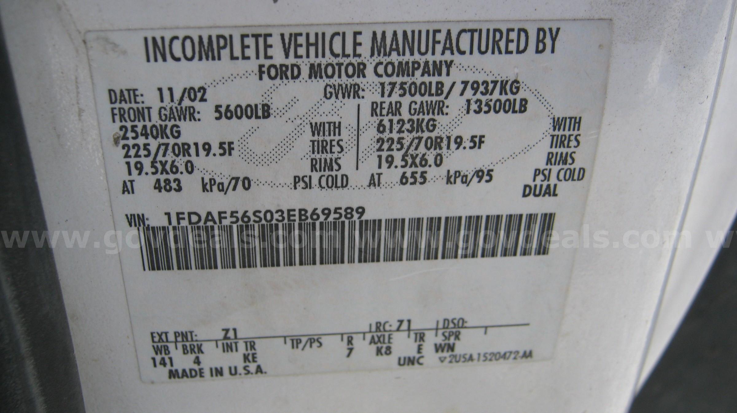 2003 Ford F-550 Ford F-550 Government Surplus Auction - Photo #5