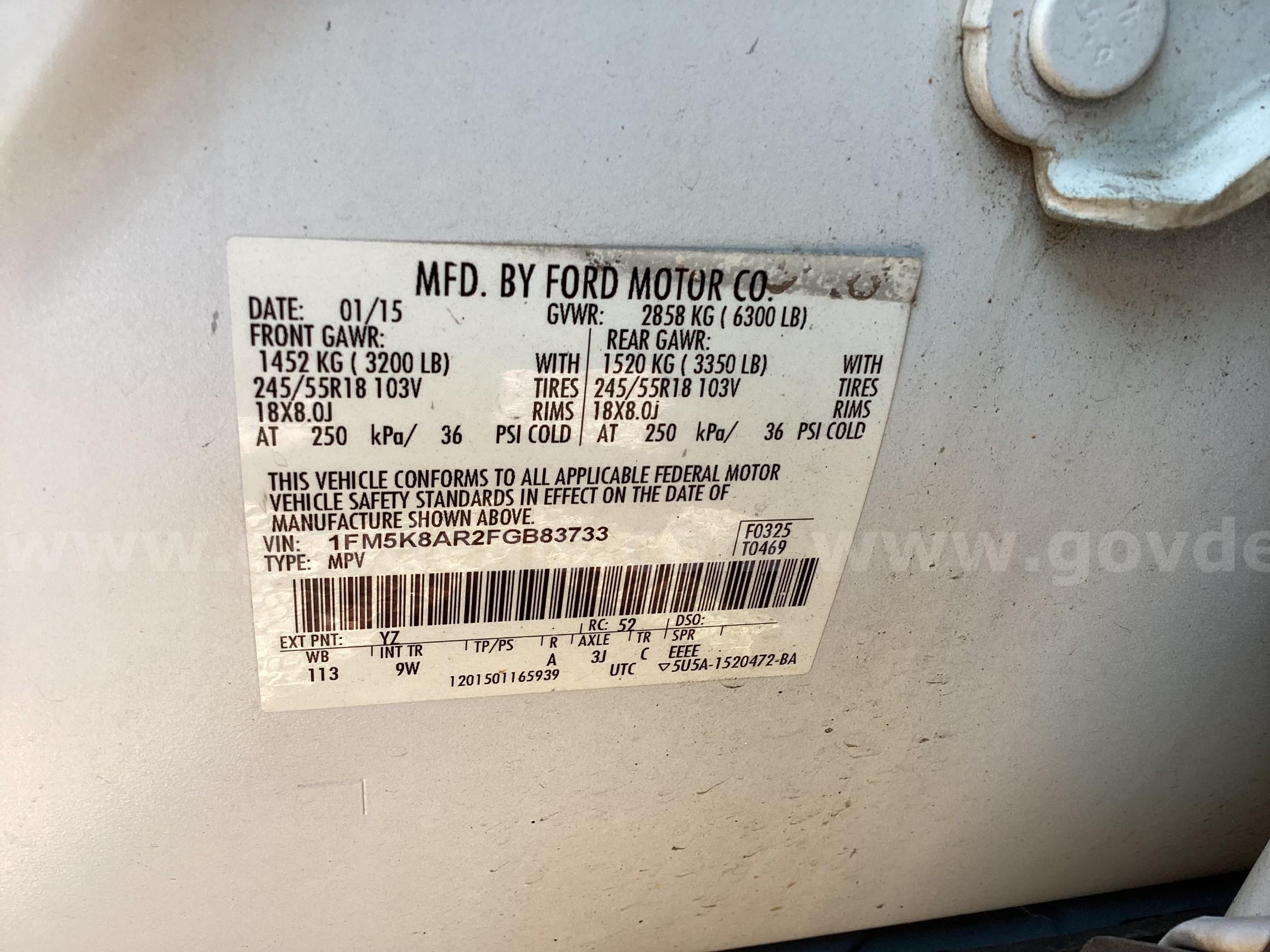 2015 Ford Explorer Ford Explorer Government Surplus Auction - Photo #6