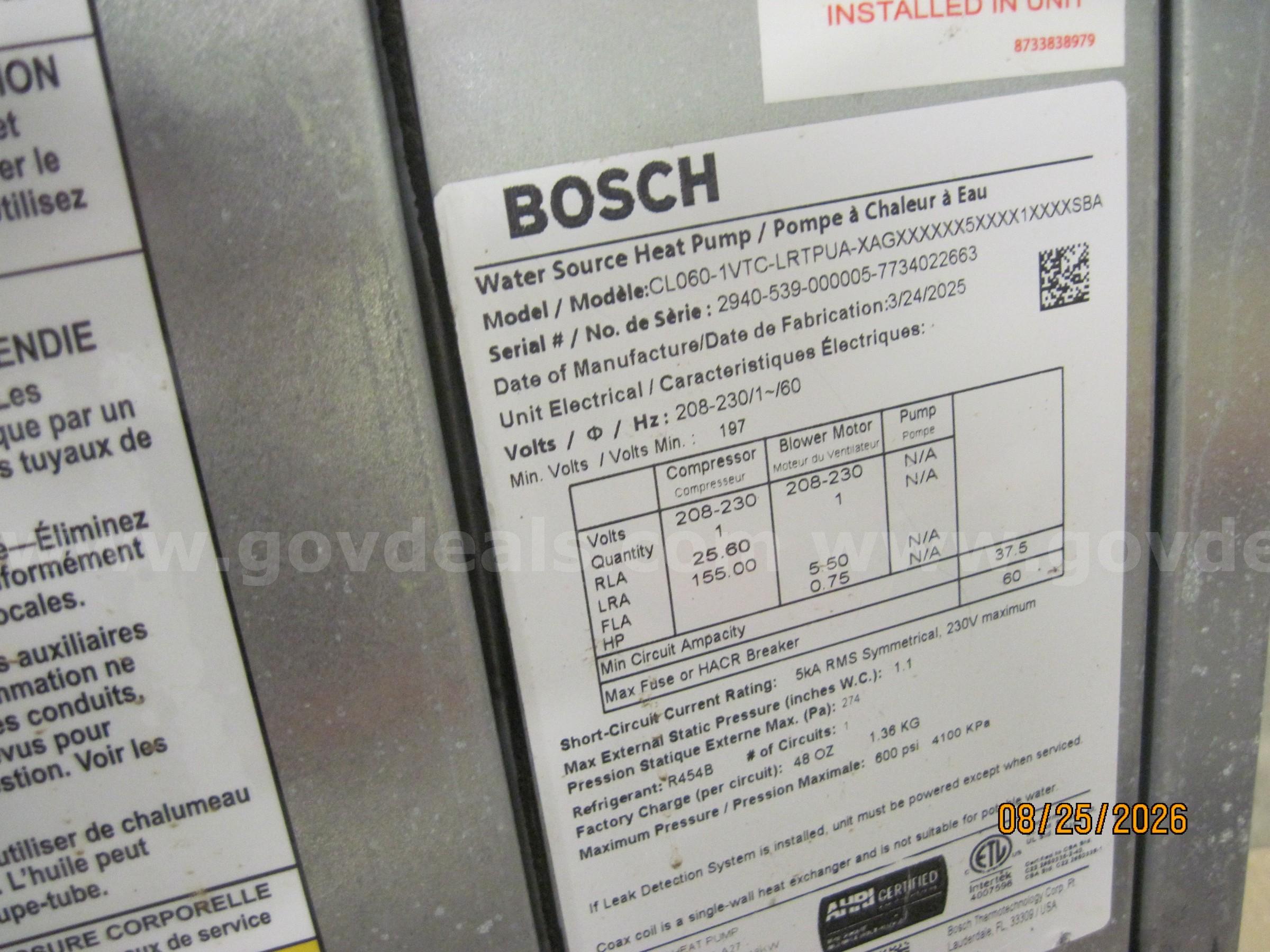 BOSCH WATER SOURCE HEAT PUMP