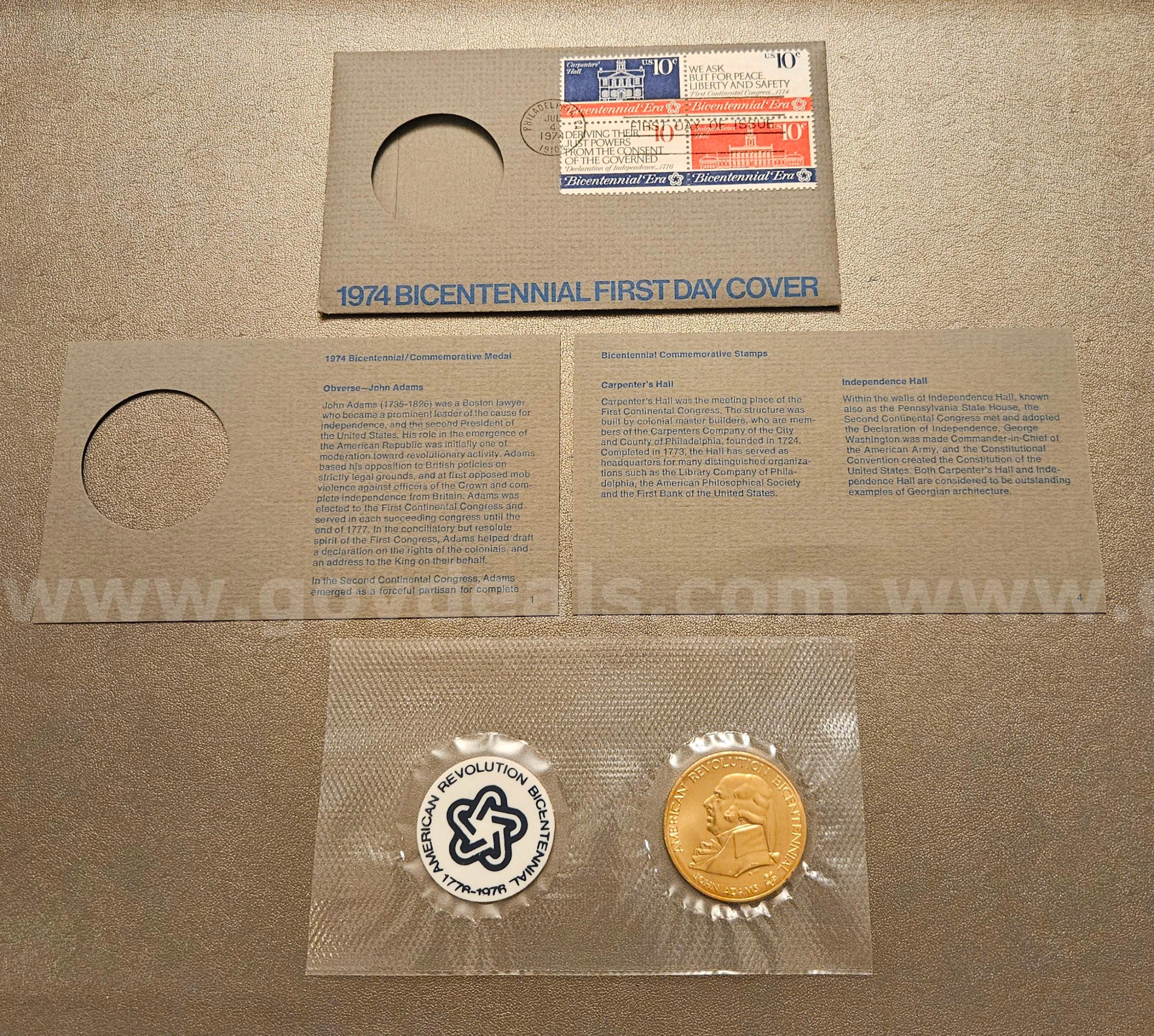 John Adams Presidential 1974 Bicentennial Set   Government Surplus Auction - Primary Photo