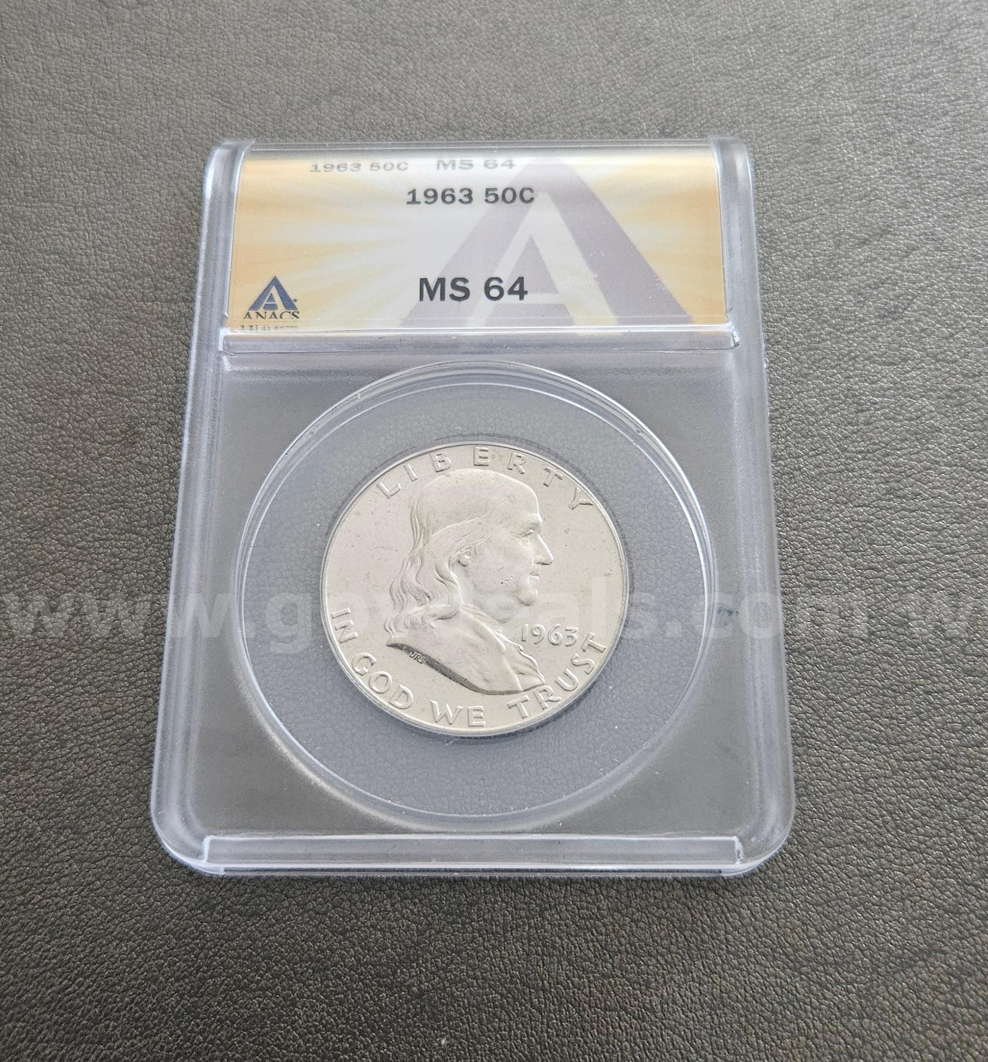 1963 MS64 Franklin Half Dollar Coin   Government Surplus Auction - Primary Photo
