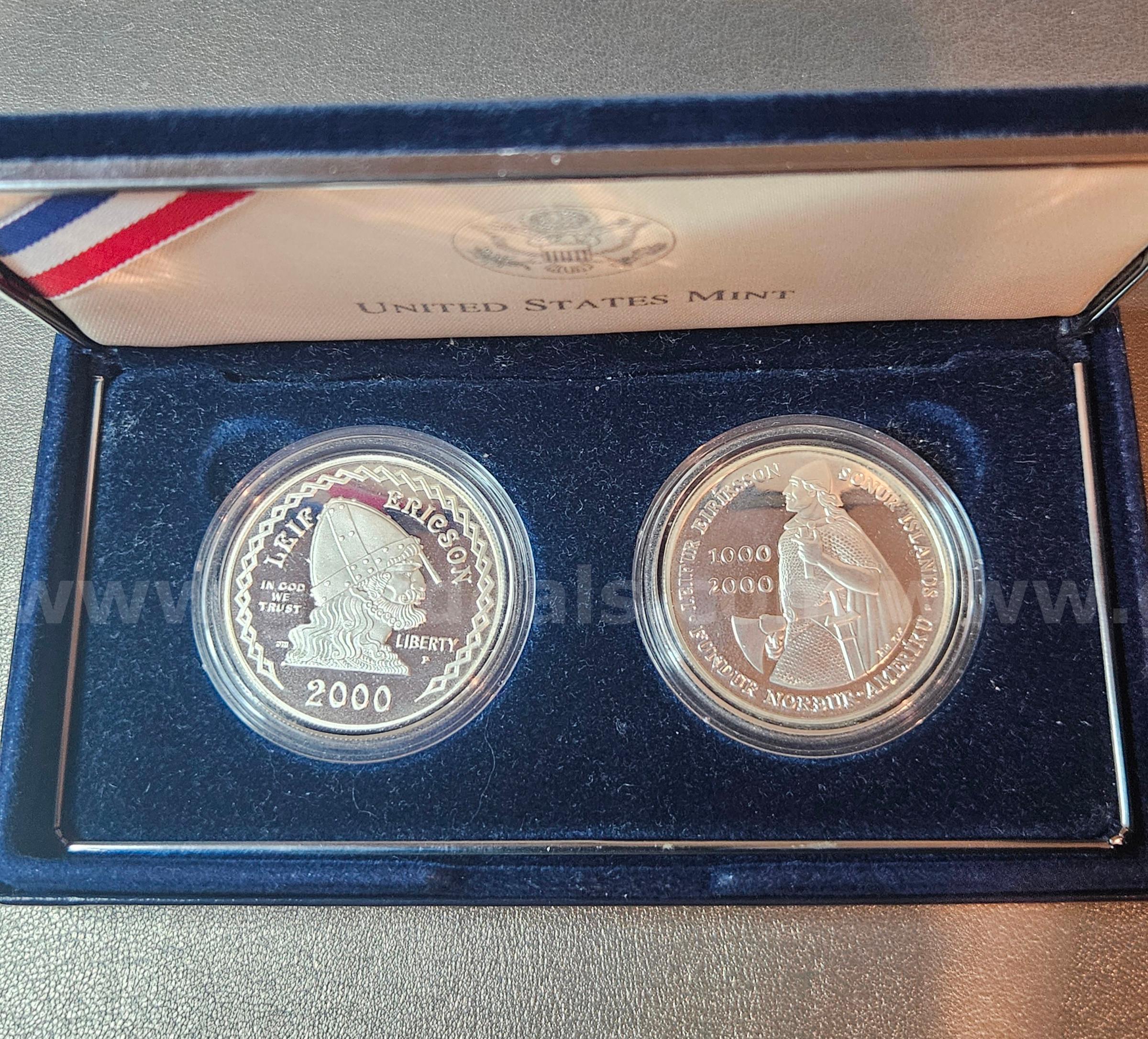 Silver Leif Ericson Millennium Commemorative Coin Set   Government Surplus Auction - Photo #2