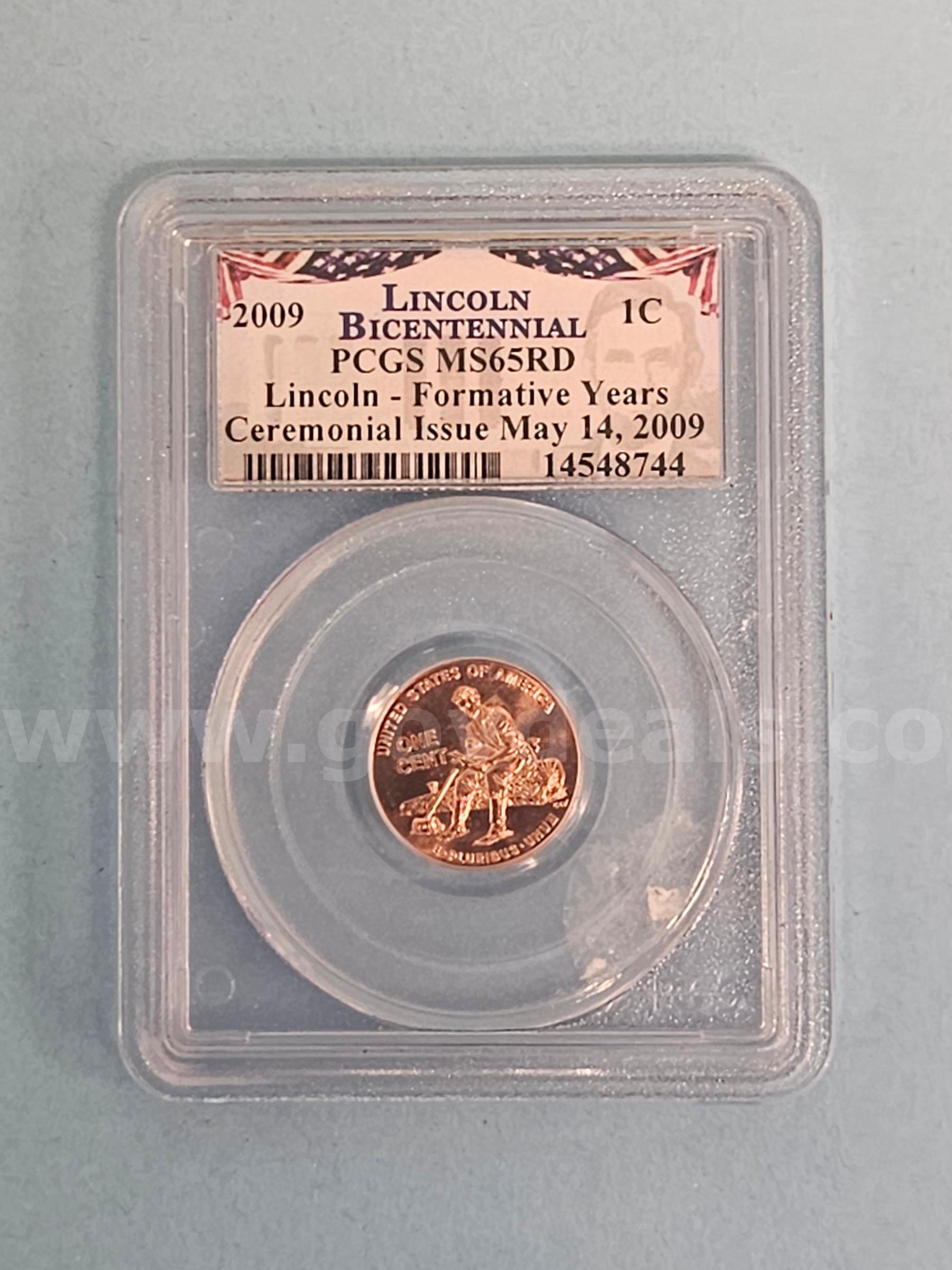 2009 Lincoln Formative Years Ceremonial Issue Penny Coin   Government Surplus Auction - Primary Photo