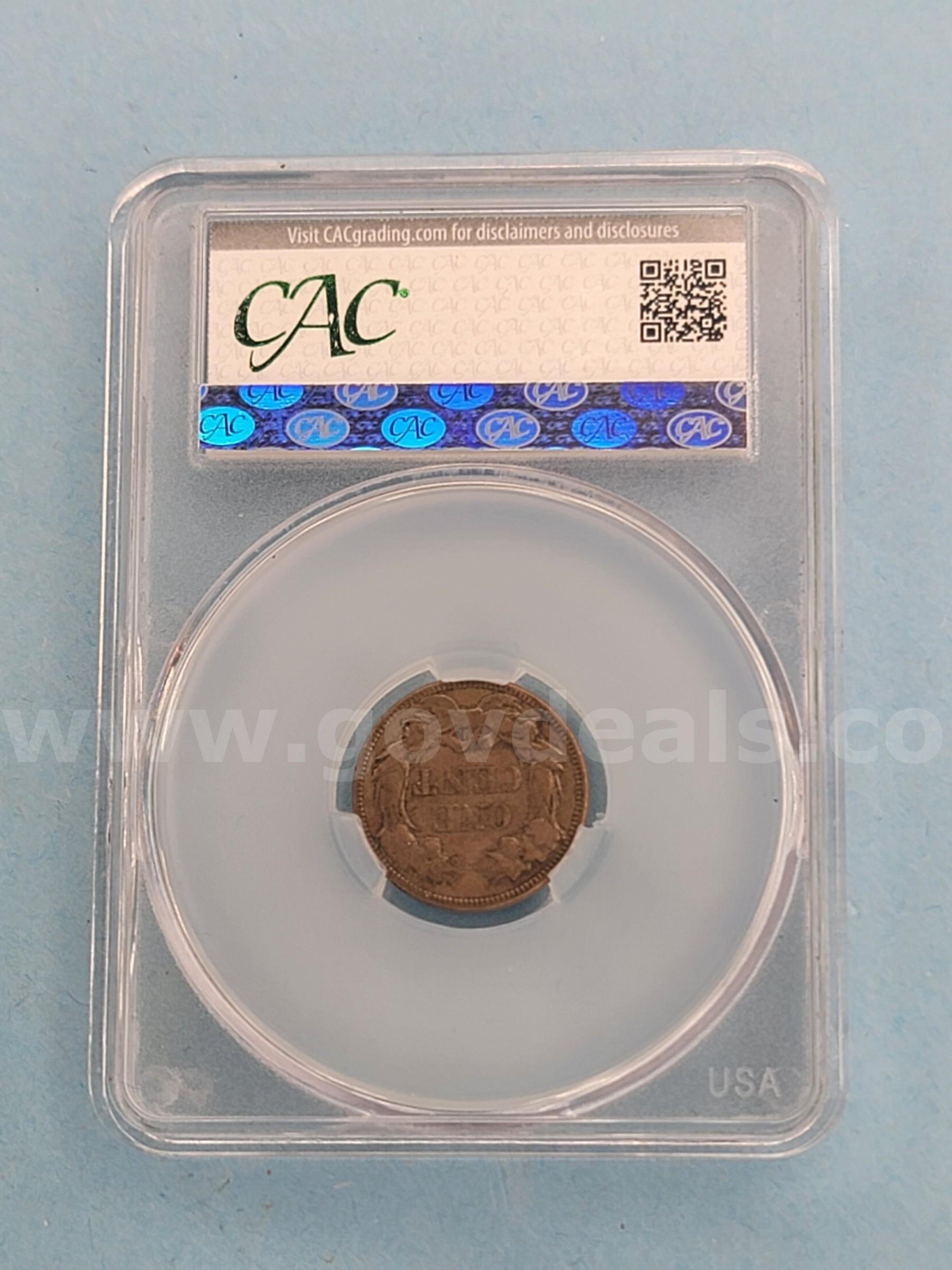 1858 Flying Eagle Penny  1858 Government Surplus Auction - Photo #2