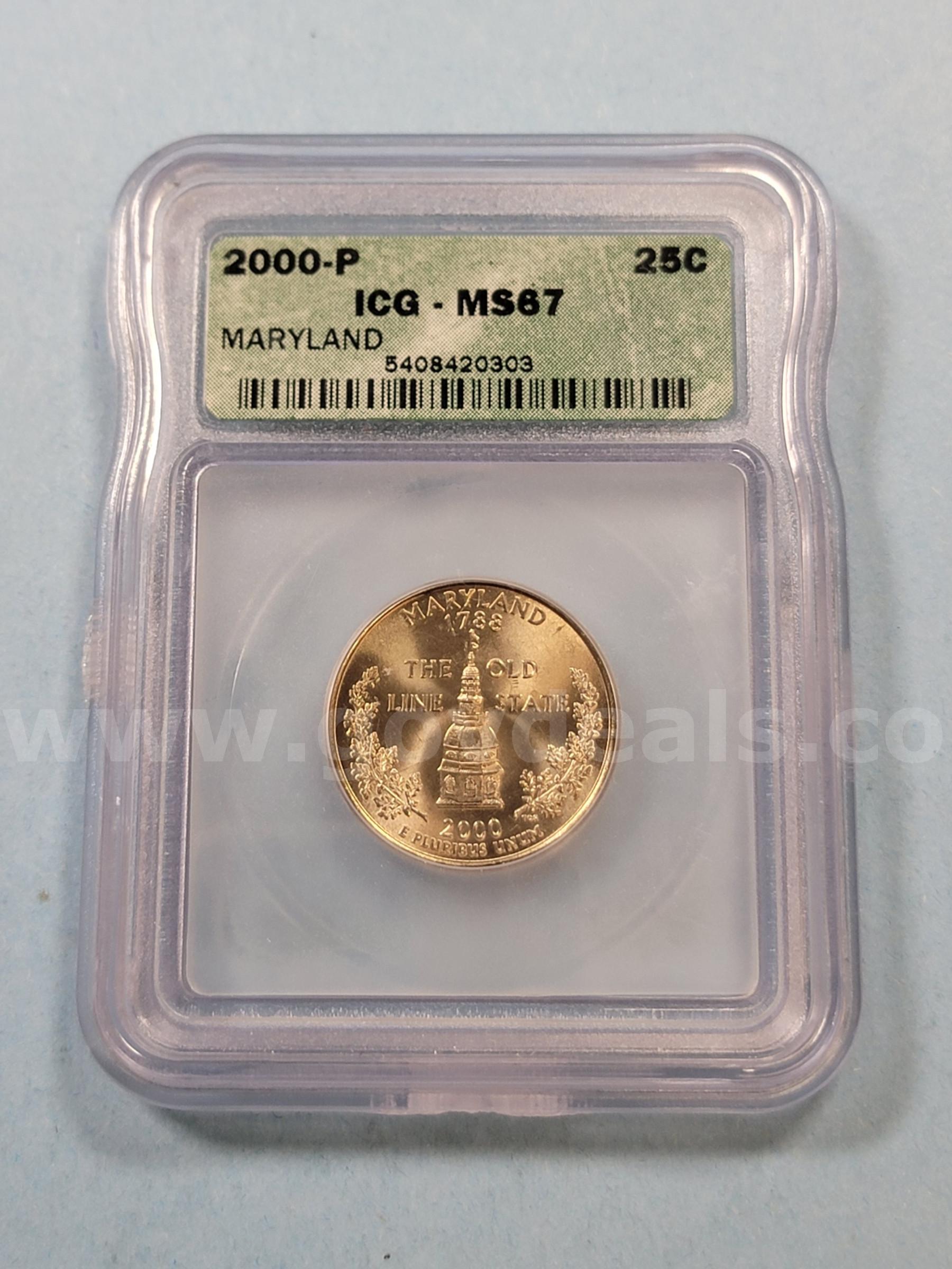 2000-P MS 67 Maryland Quarter   Government Surplus Auction - Primary Photo