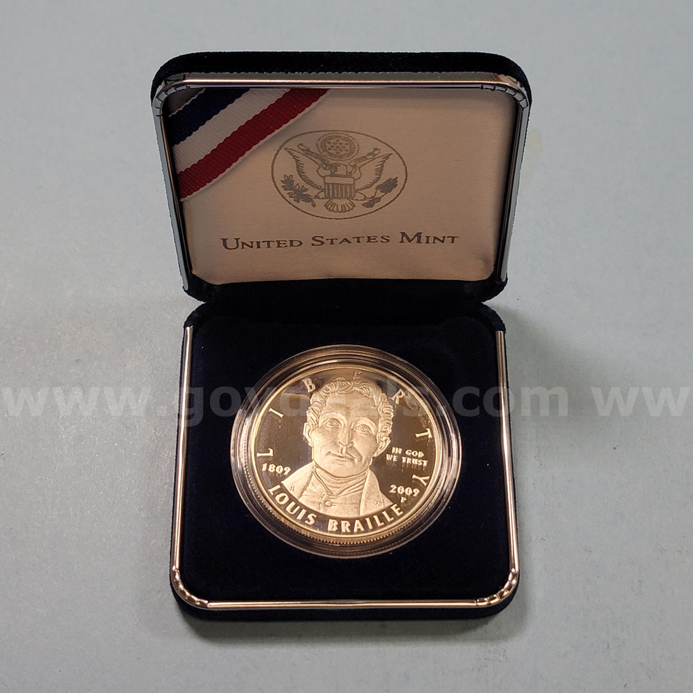 2009 Louis Braille Bicentennial Silver Dollar   Government Surplus Auction - Primary Photo