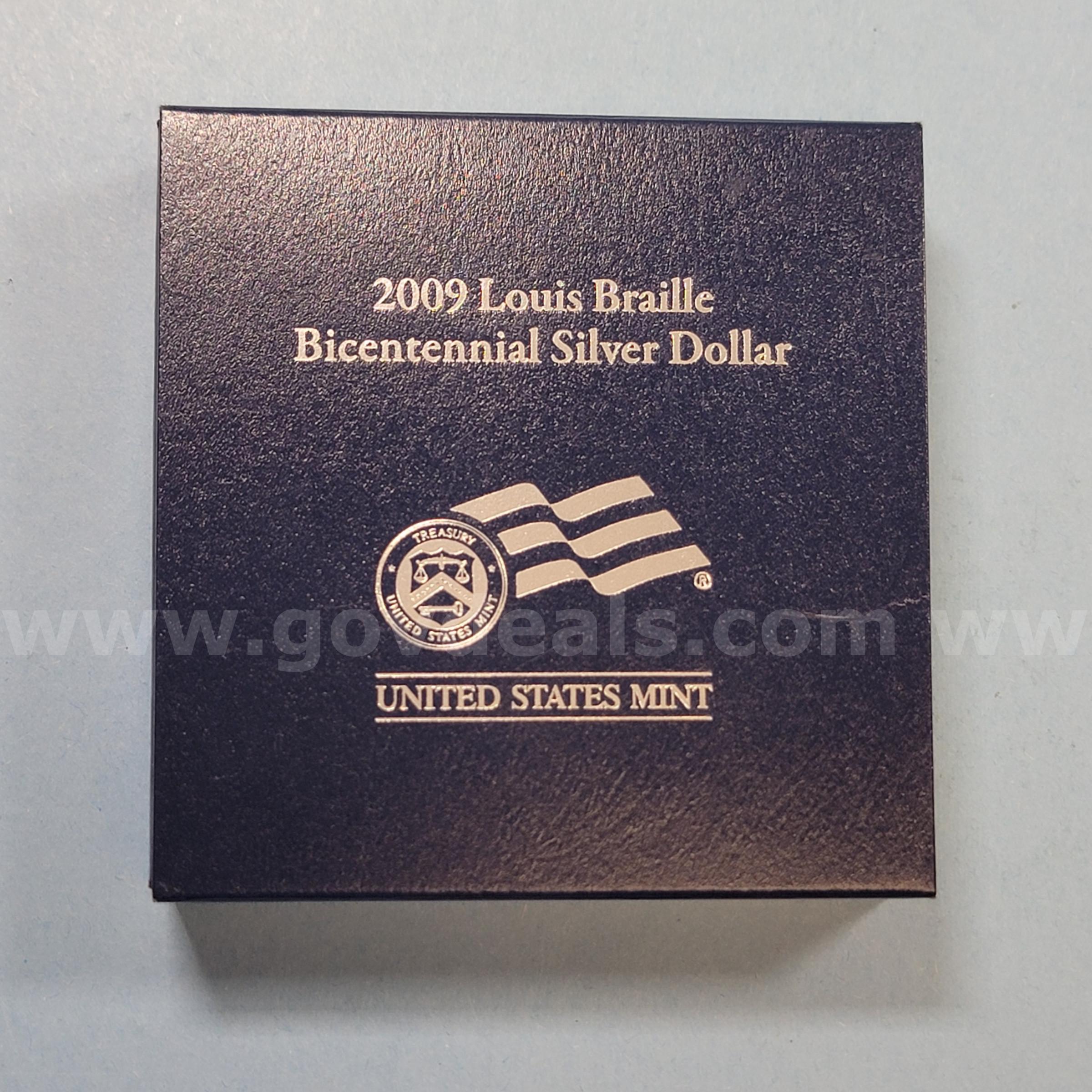 2009 Louis Braille Bicentennial Silver Dollar   Government Surplus Auction - Photo #3