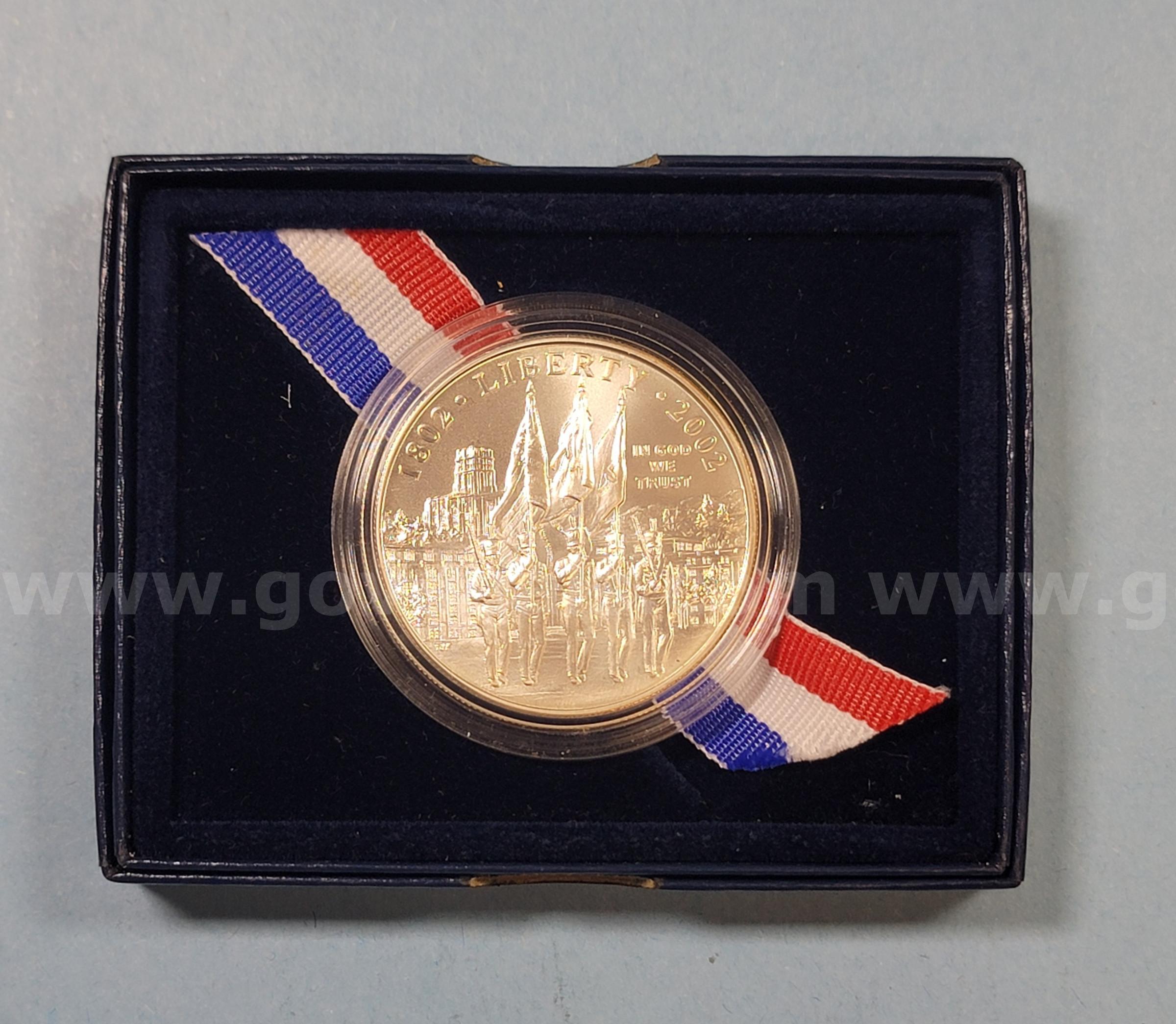 2002 US Mint Military Academy Bicentennial Commemorative Coin   Government Surplus Auction - Photo #2