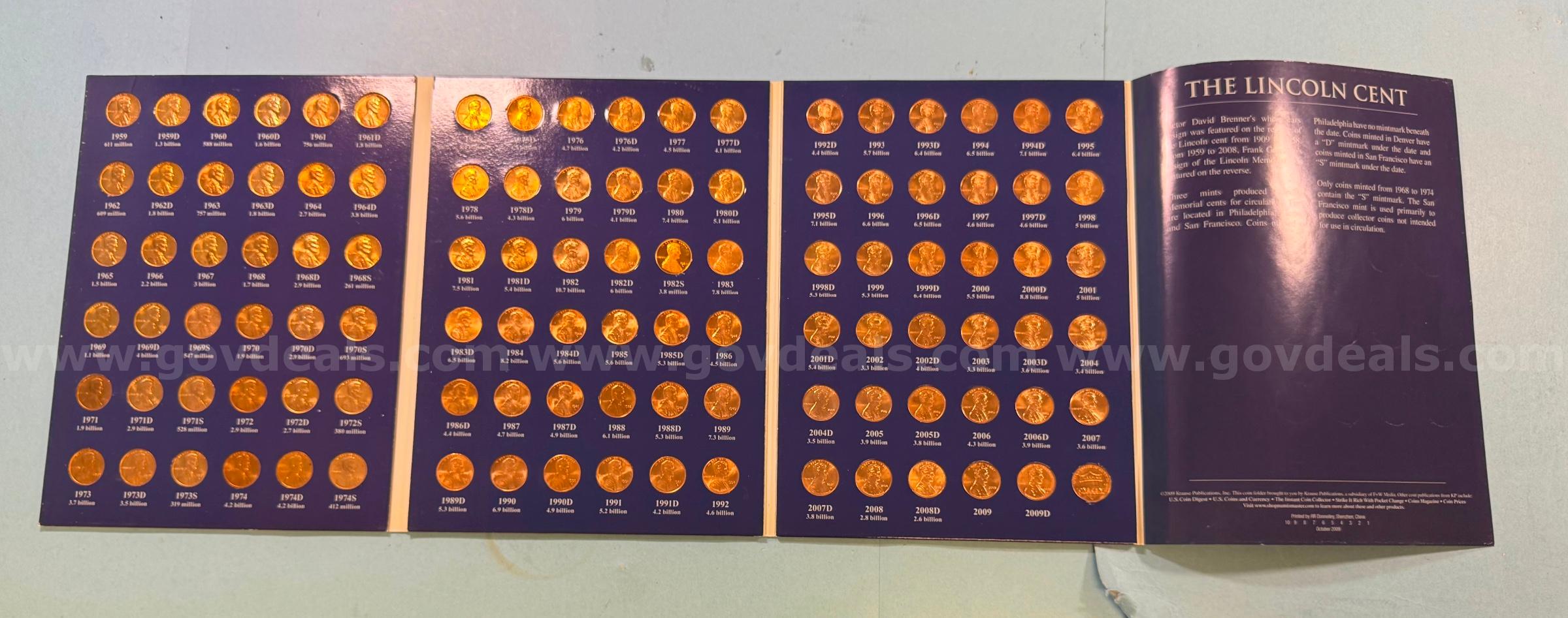 1959-2009 Lincoln Cents Whitman Album   Government Surplus Auction - Primary Photo