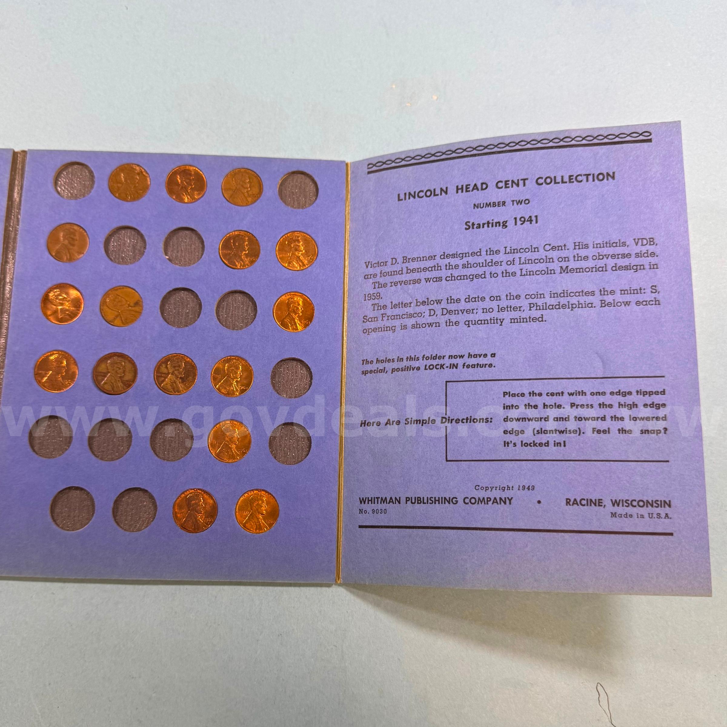Lincoln Head Cent Collection Starting 1941 Number Two   Government Surplus Auction - Photo #3