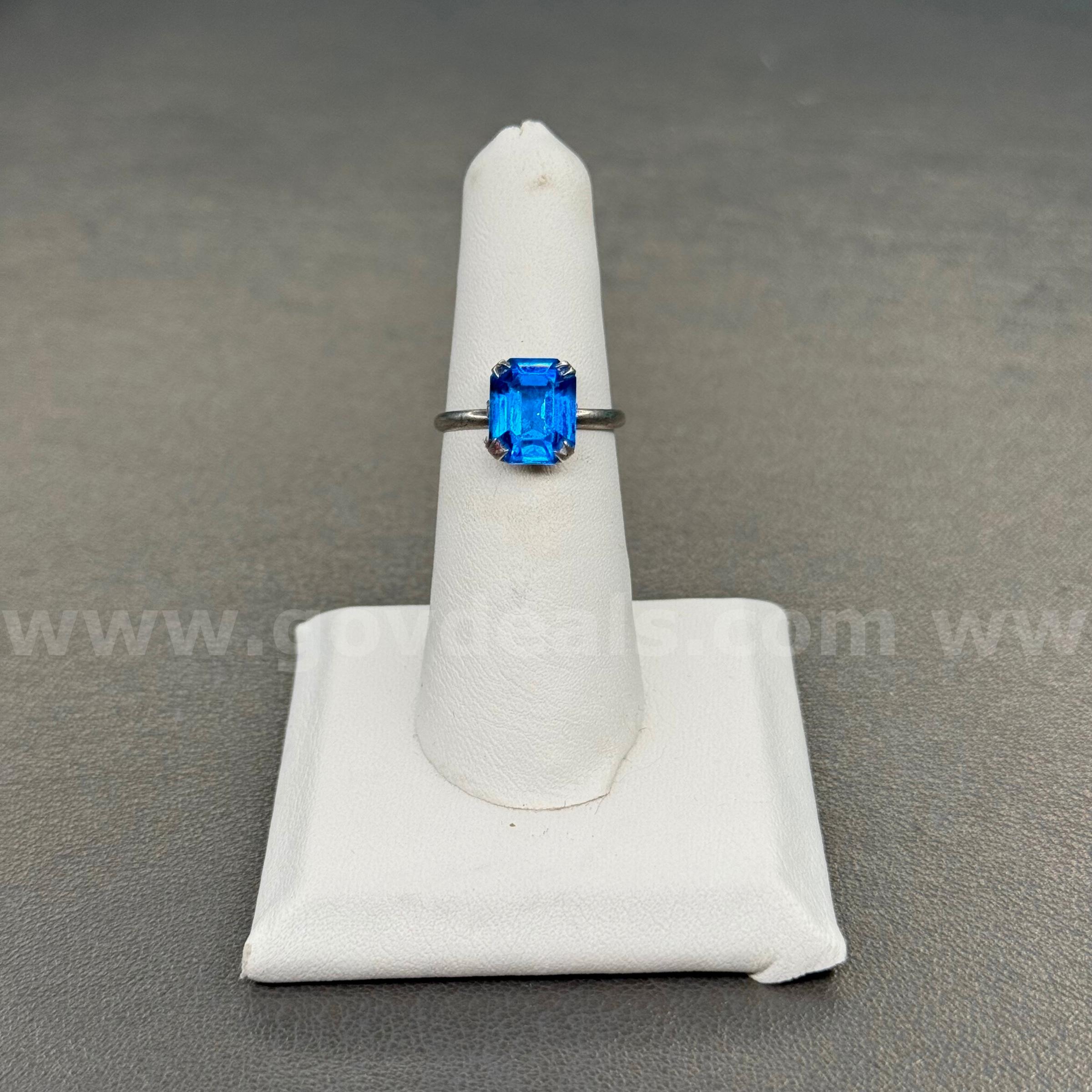 925 Silver Ring with Blue Stone