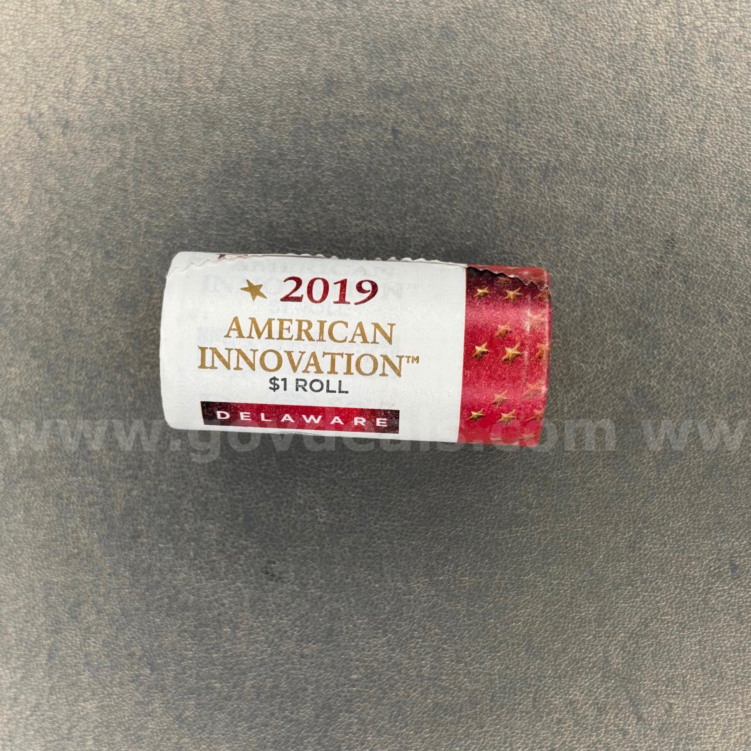 2019 American Innovation 25 Delaware Dollar Coins Roll   Government Surplus Auction - Primary Photo