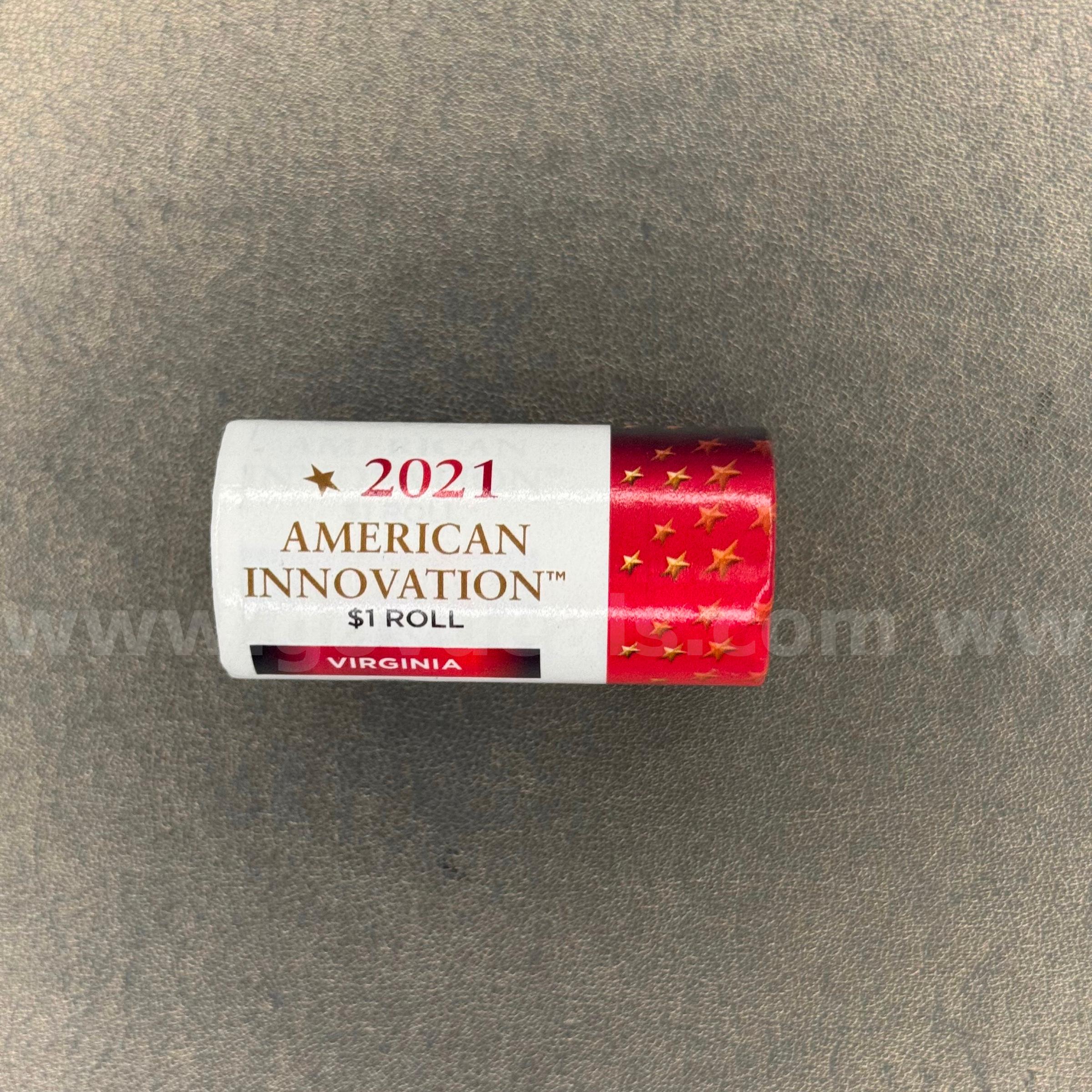 2021 American Innovation 25 Virginia Dollar Coins Roll   Government Surplus Auction - Primary Photo
