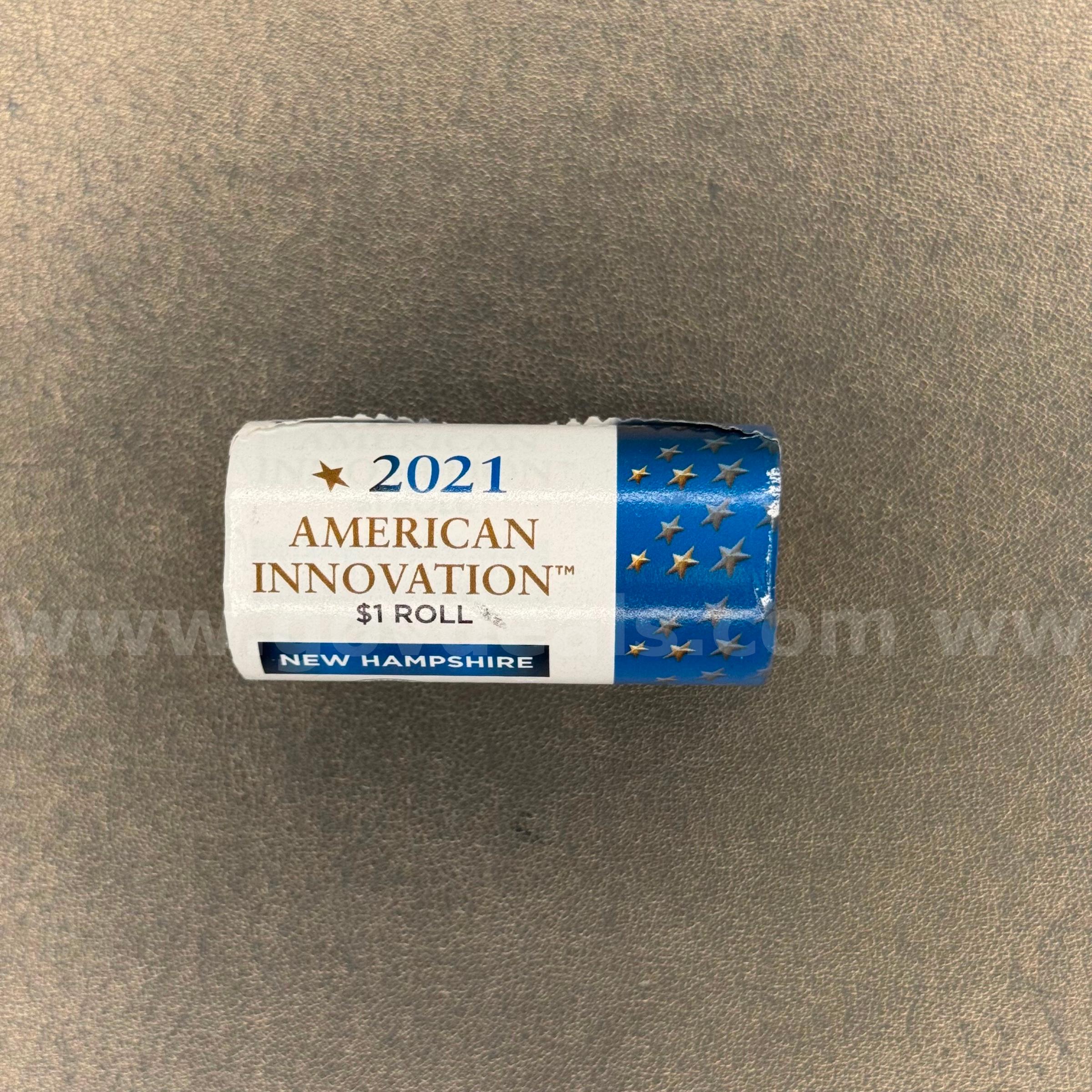 2021 American Innovation 25 New Hampshire Dollar Coins Roll   Government Surplus Auction - Primary Photo