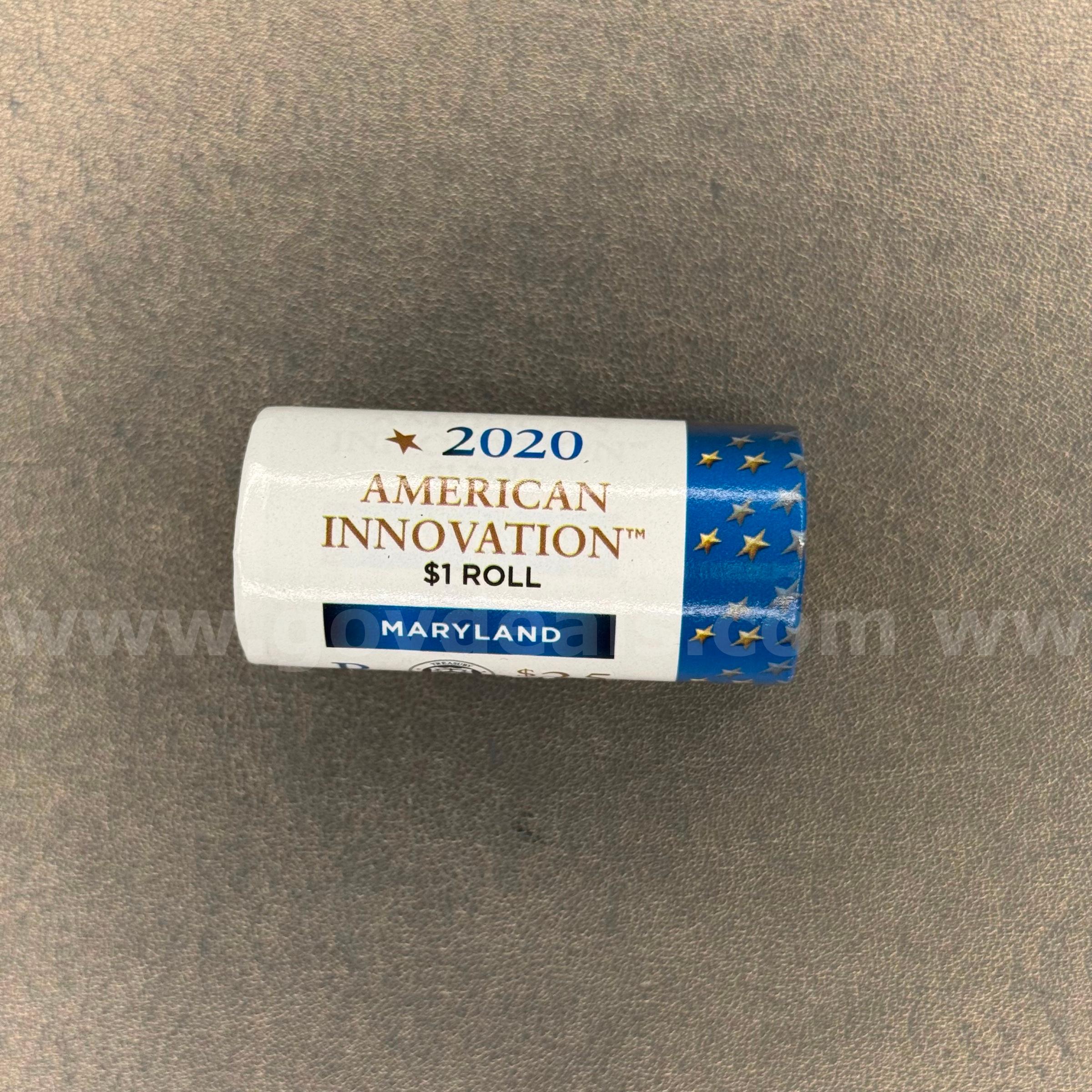 2020 American Innovation 25 Maryland Dollar Coins Roll   Government Surplus Auction - Primary Photo