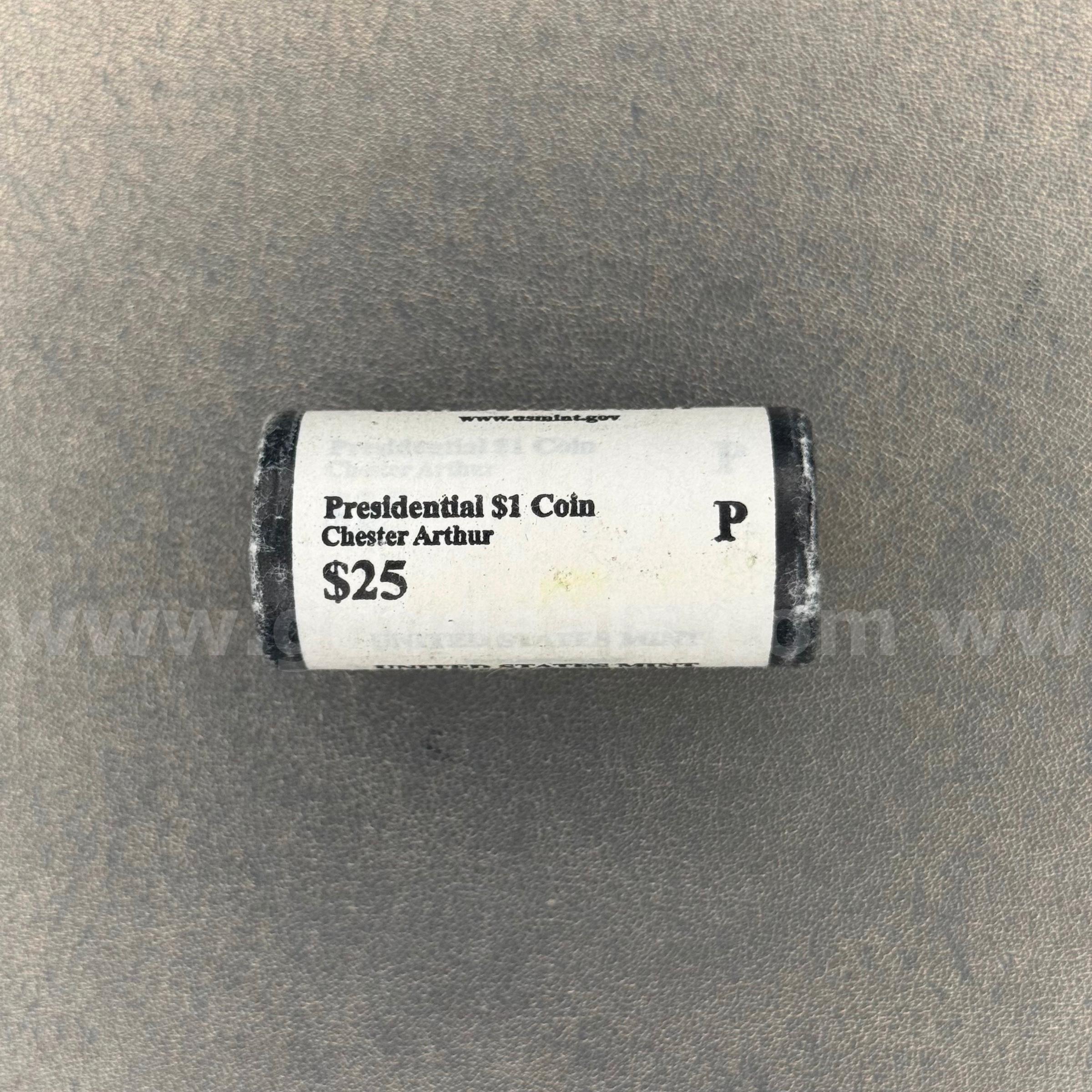 United States Mint Chester Arthur Presidential Dollar Coins Roll   Government Surplus Auction - Primary Photo