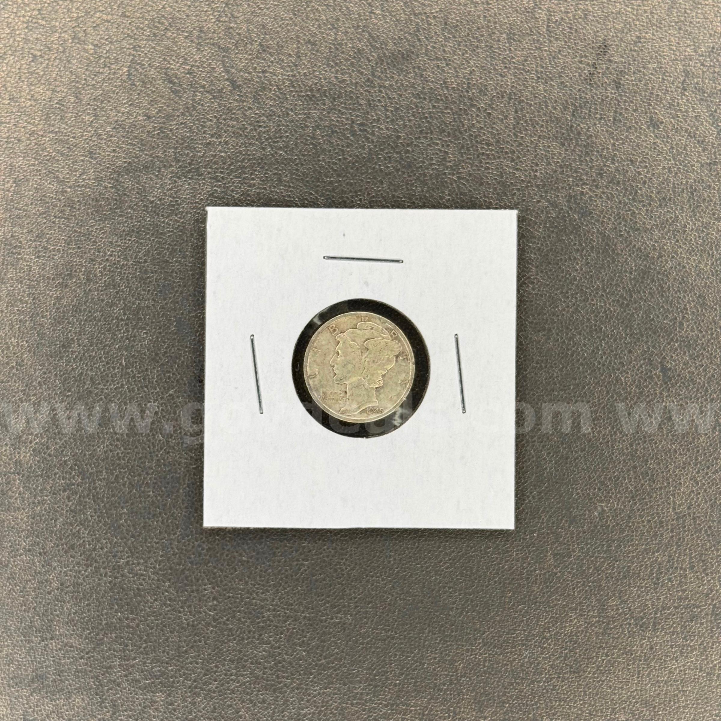 1945 Silver Mercury Dime in Holder Mercury  Government Surplus Auction - Primary Photo