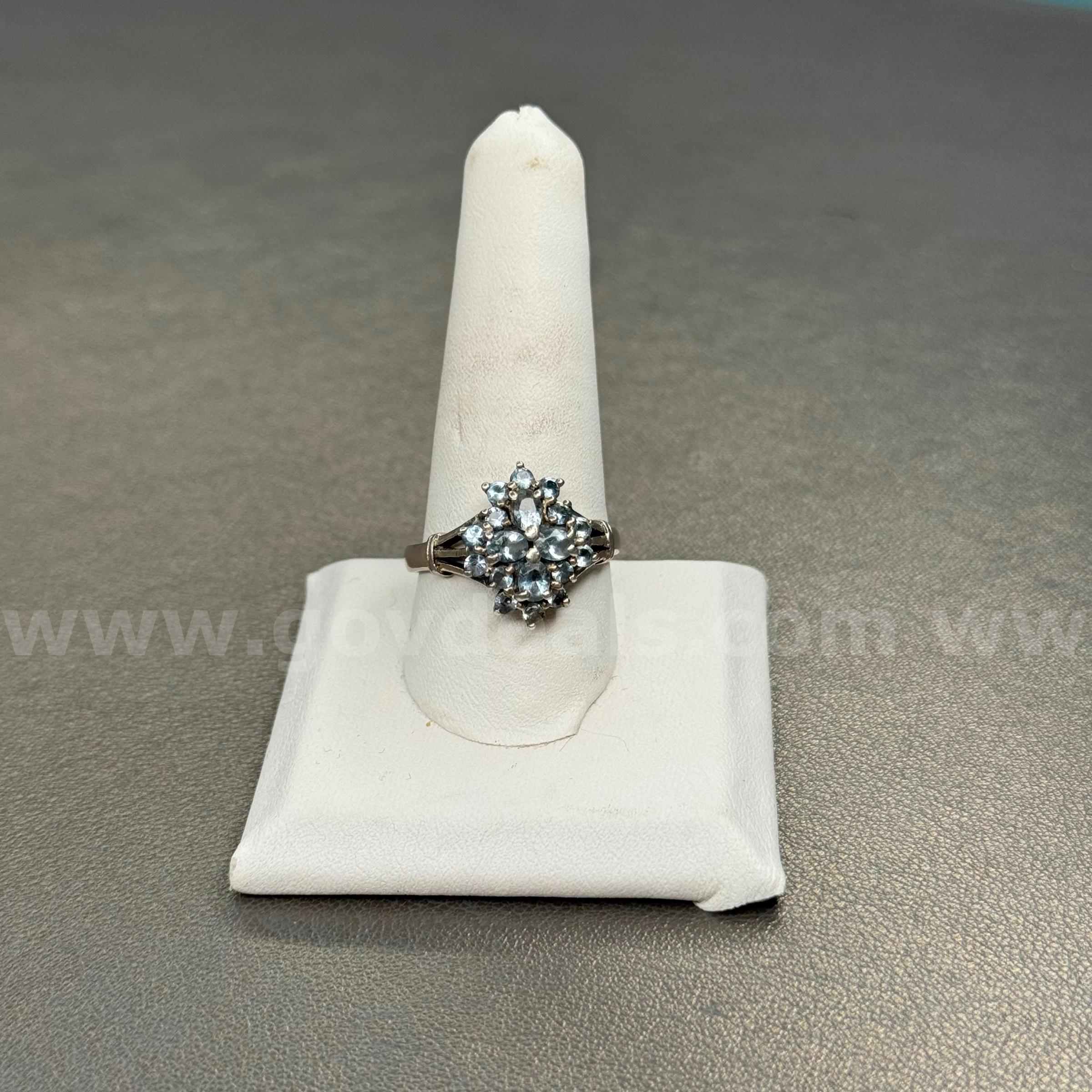 925 Silver Ring with Light Blue Stones  925 Government Surplus Auction - Primary Photo