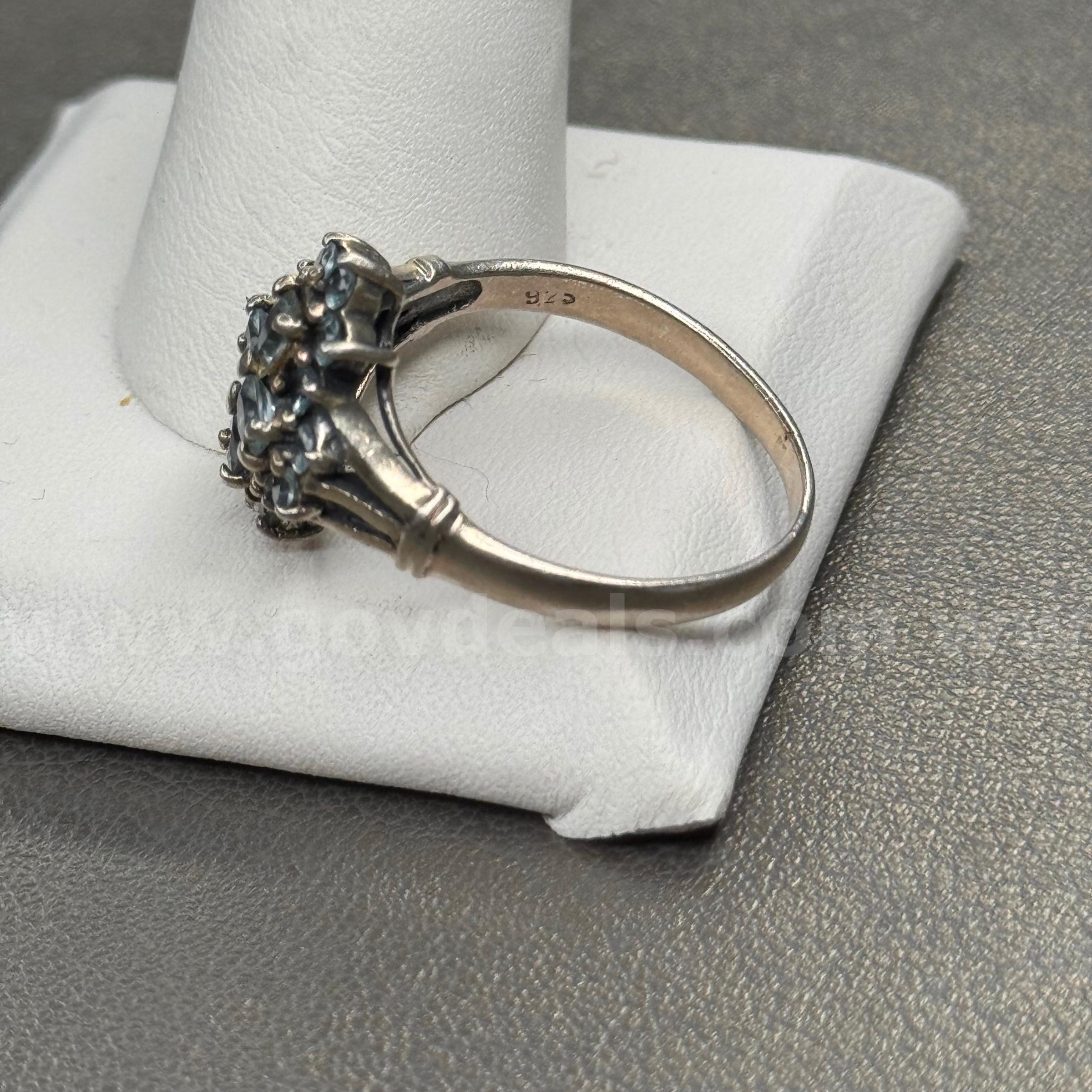 925 Silver Ring with Light Blue Stones  925 Government Surplus Auction - Photo #2