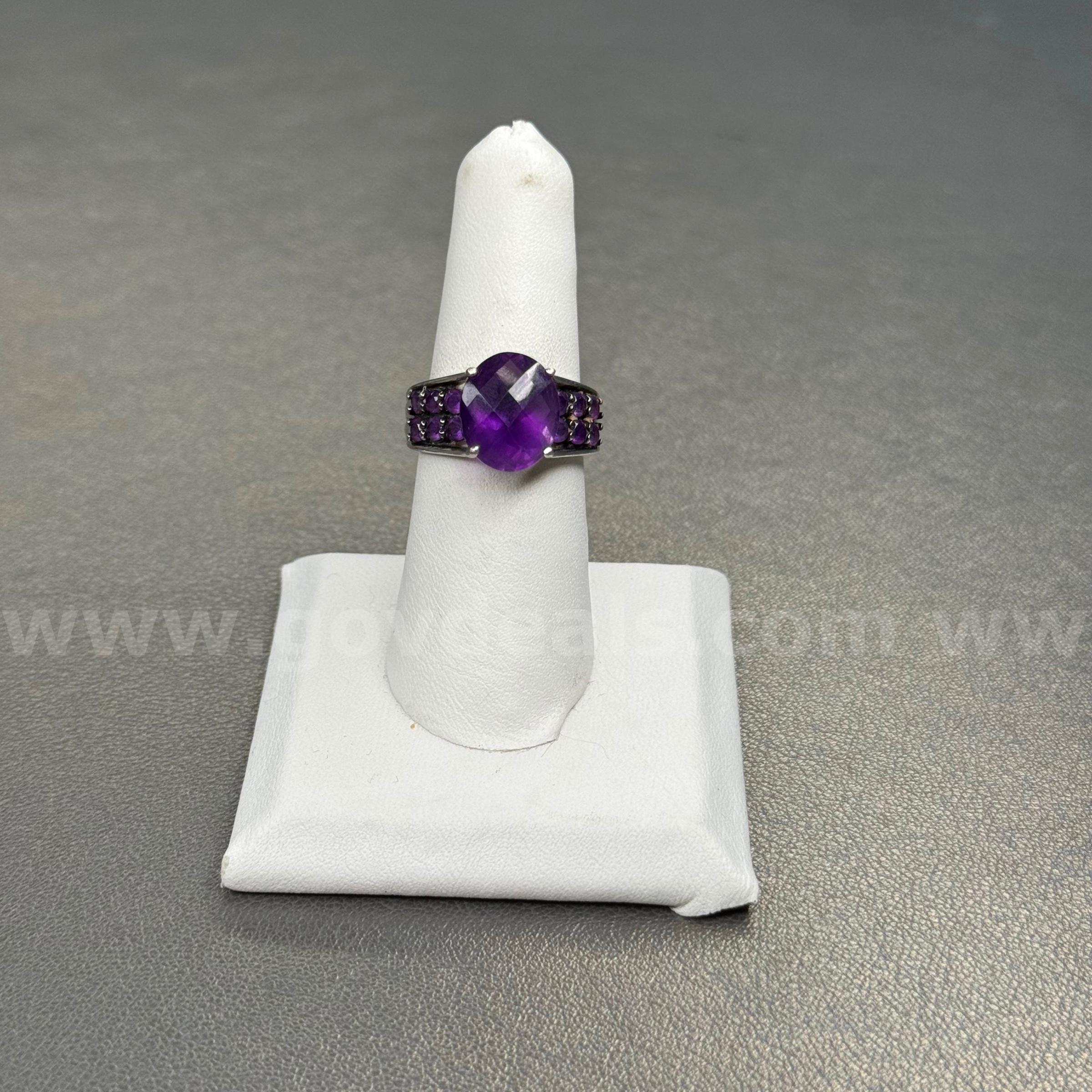 925 Silver Ring with Purple Stones  925 Government Surplus Auction - Primary Photo