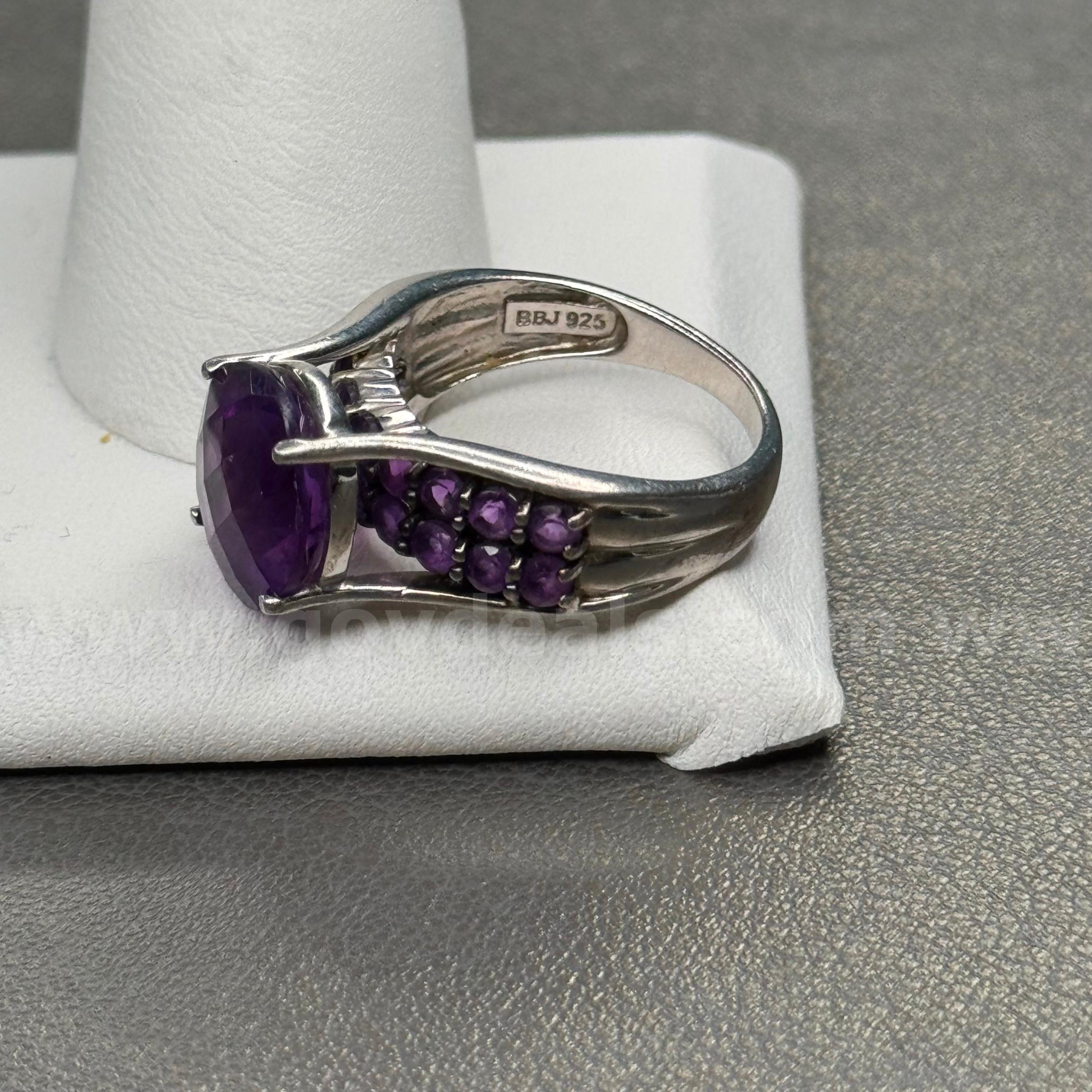 925 Silver Ring with Purple Stones  925 Government Surplus Auction - Photo #2