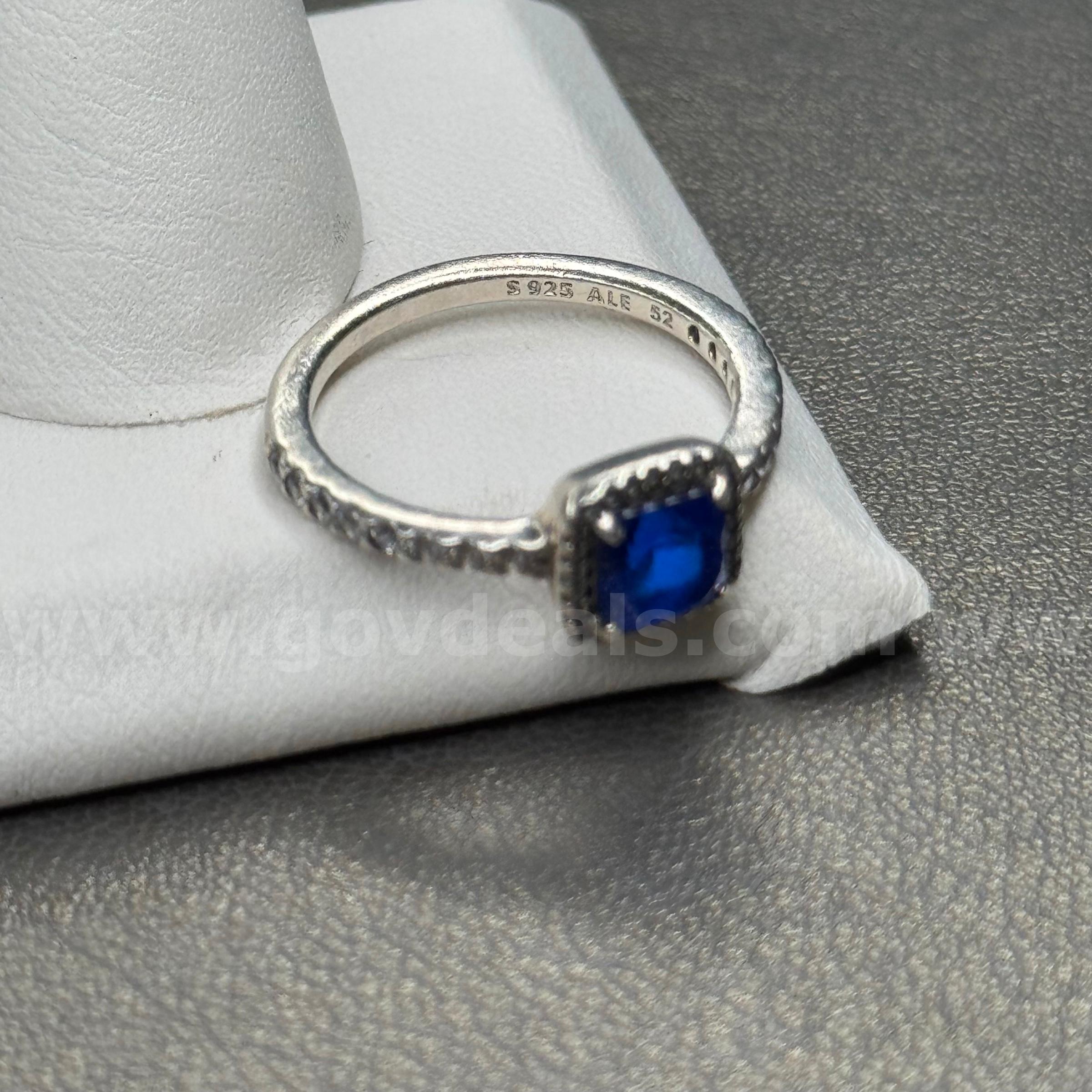 925 Silver Ring with Blue Stone  925 Government Surplus Auction - Photo #2