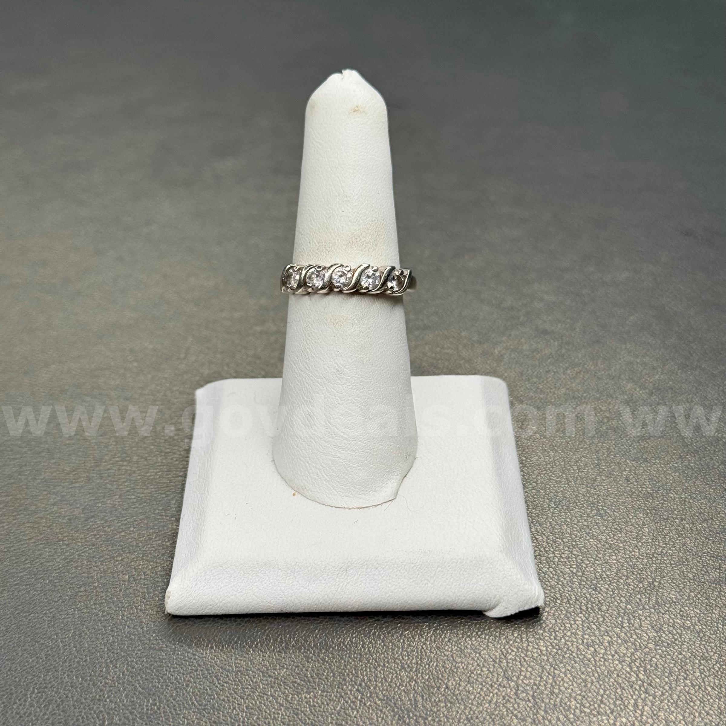 925 Silver Ring with White Stones  925 Government Surplus Auction - Primary Photo