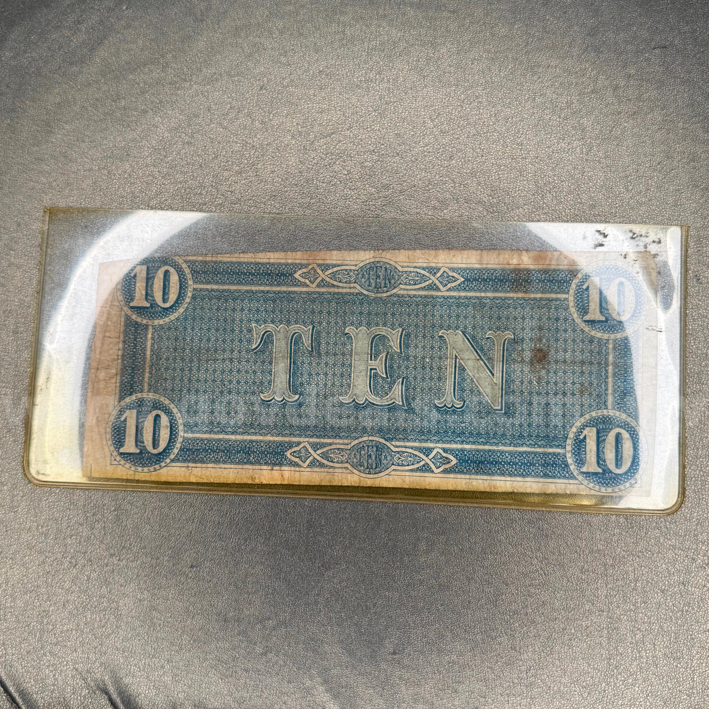 Ten Dollar Confederate Bill   Government Surplus Auction - Photo #2