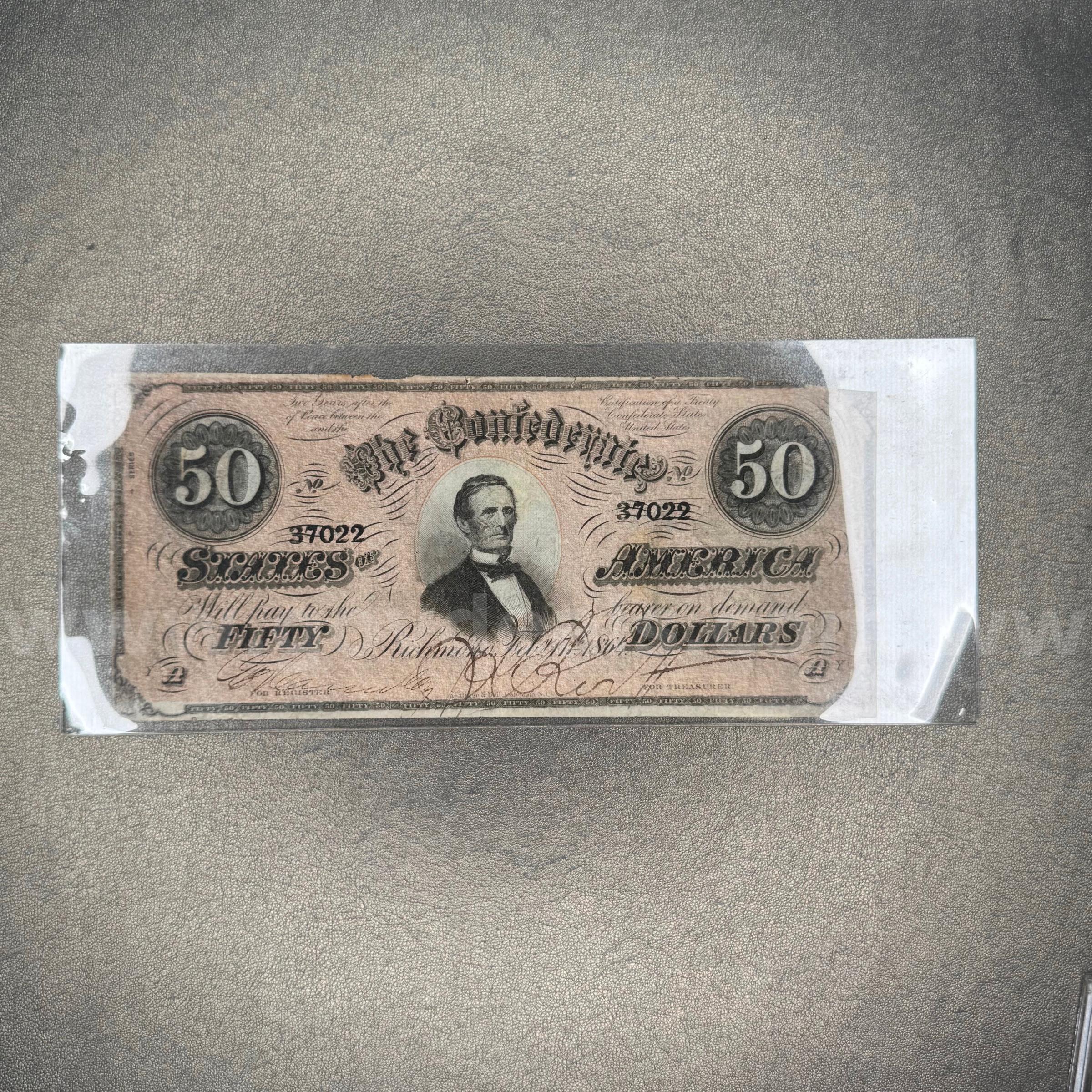 Fifty Dollar Confederate Bill   Government Surplus Auction - Primary Photo