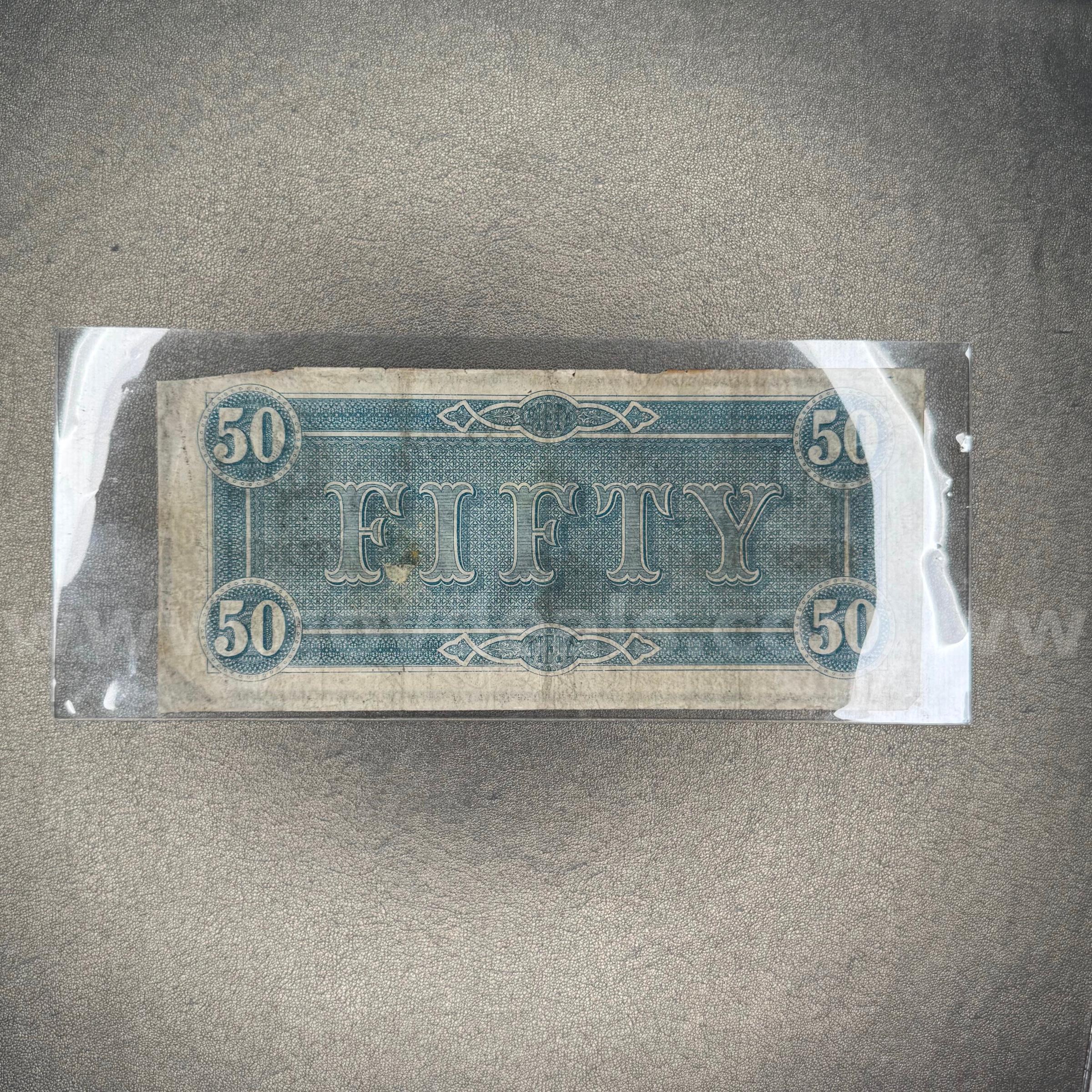 Fifty Dollar Confederate Bill   Government Surplus Auction - Photo #2