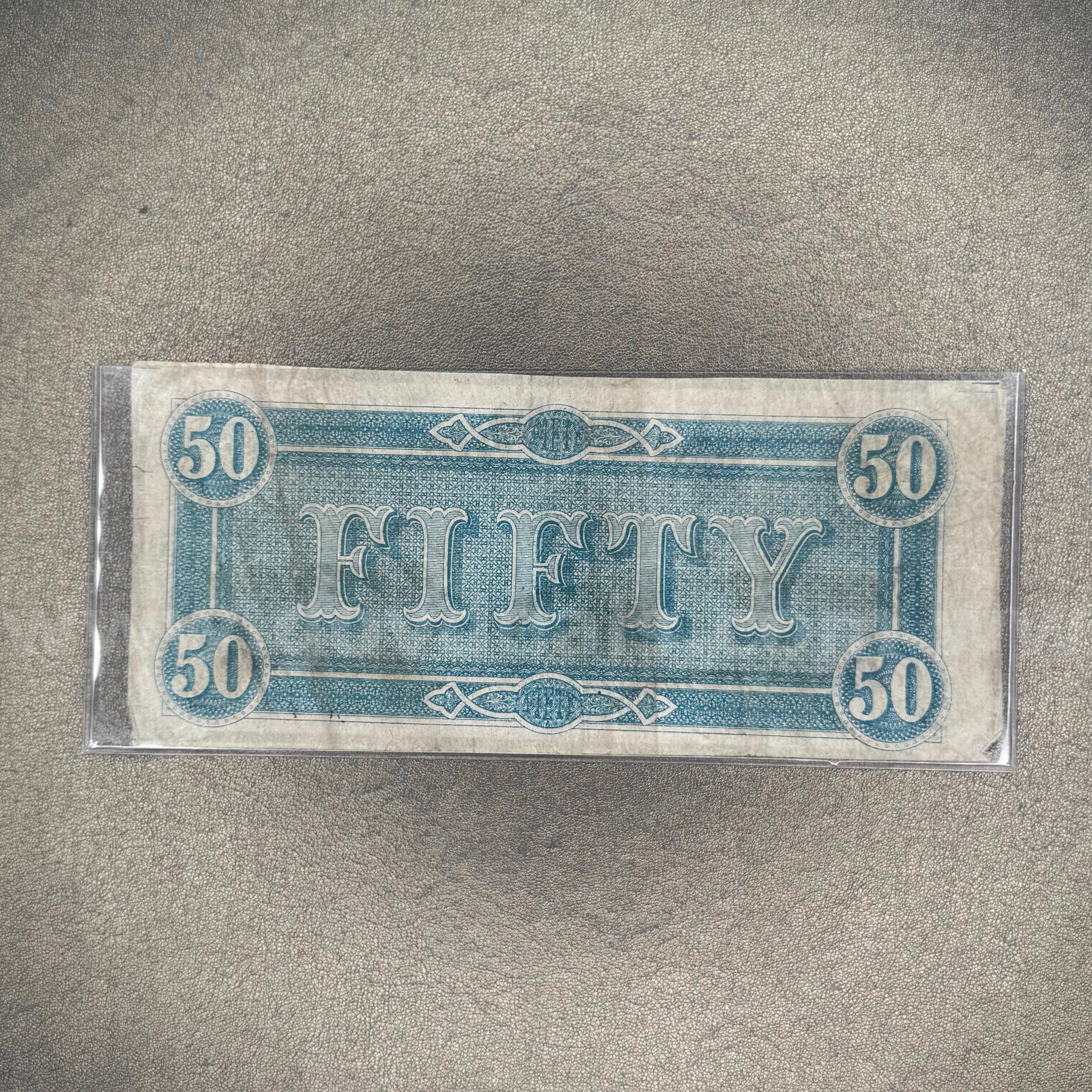 Fifty Dollar Confederate Bill   Government Surplus Auction - Photo #2