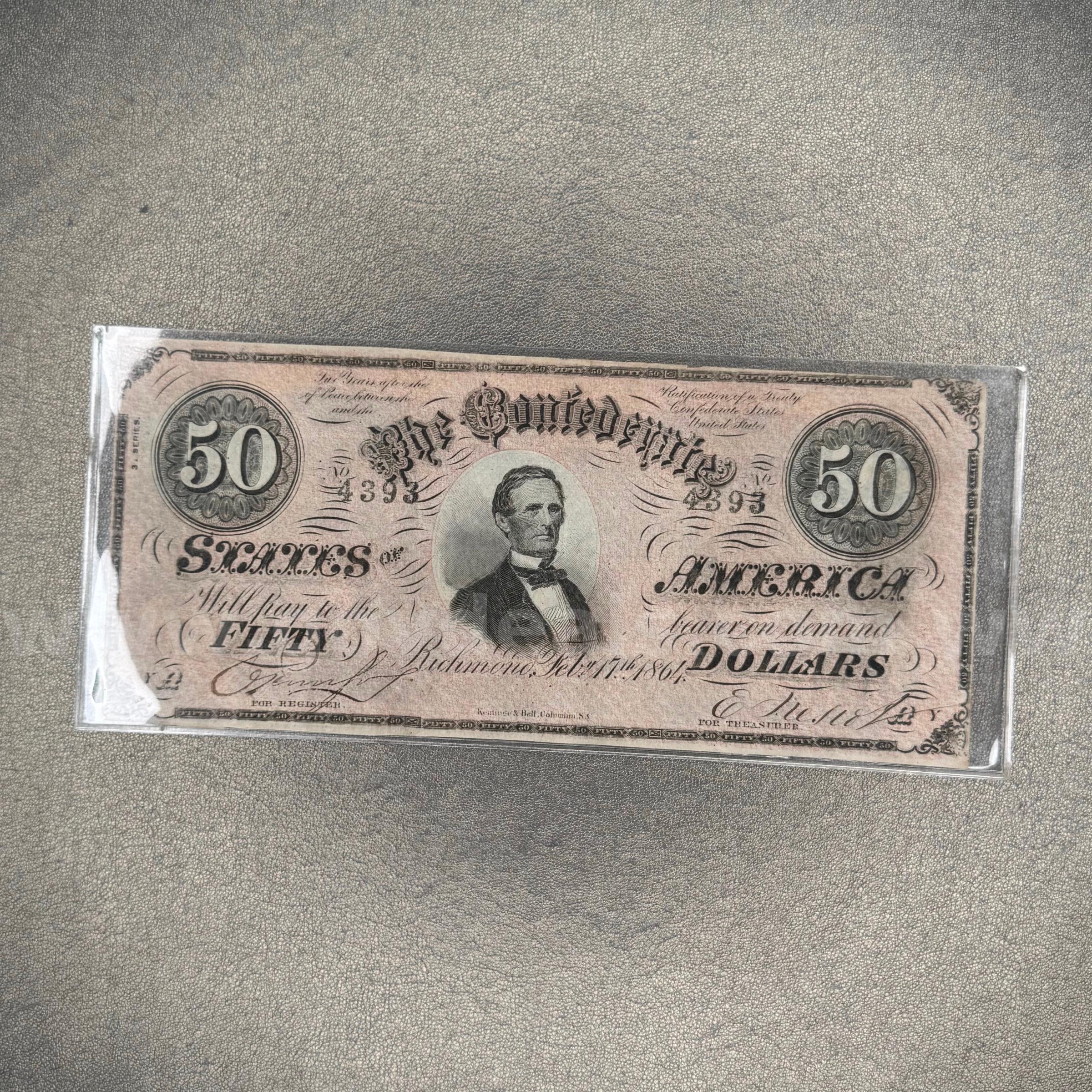 Fifty Dollar Confederate Bill   Government Surplus Auction - Primary Photo