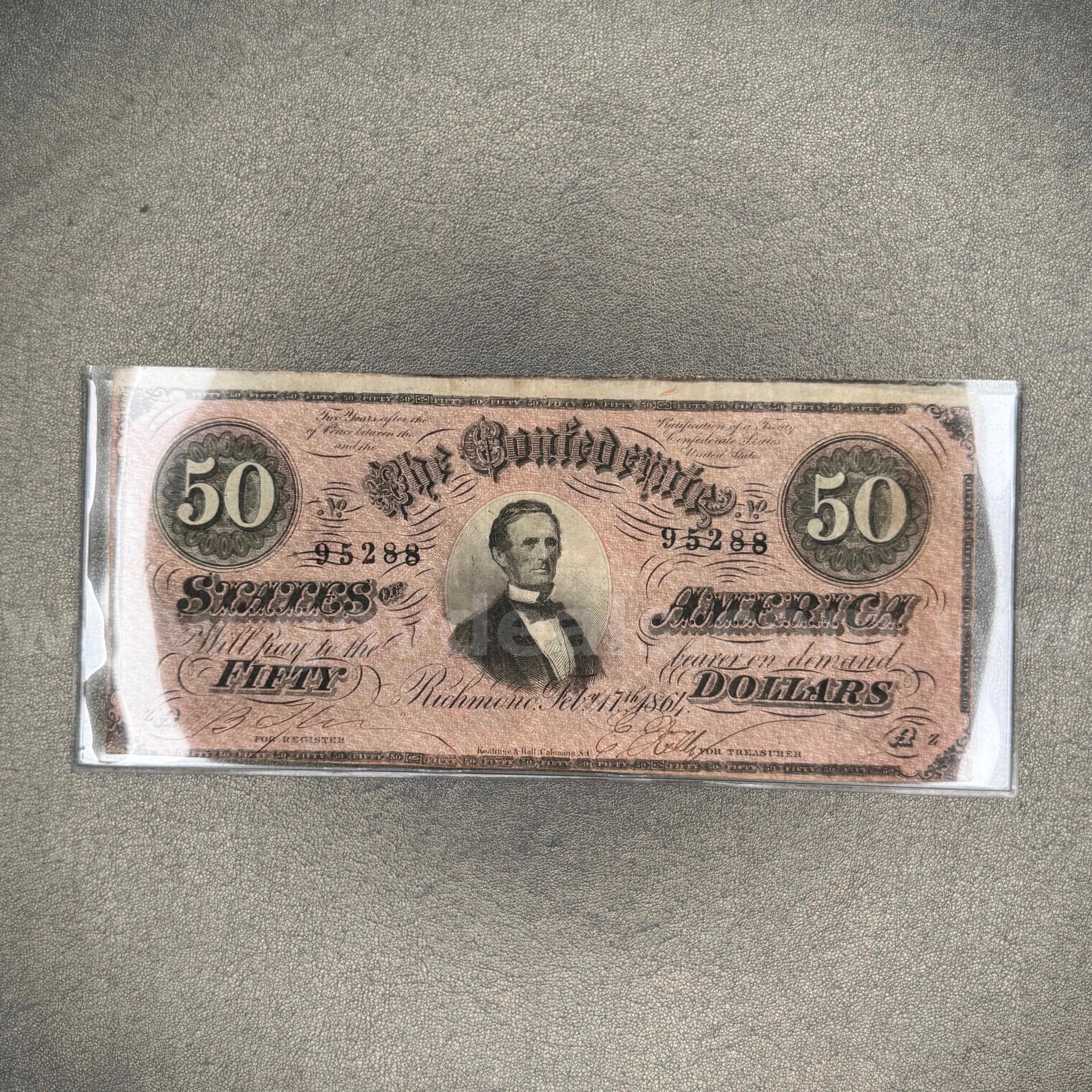 Fifty Dollar Confederate Bill   Government Surplus Auction - Primary Photo
