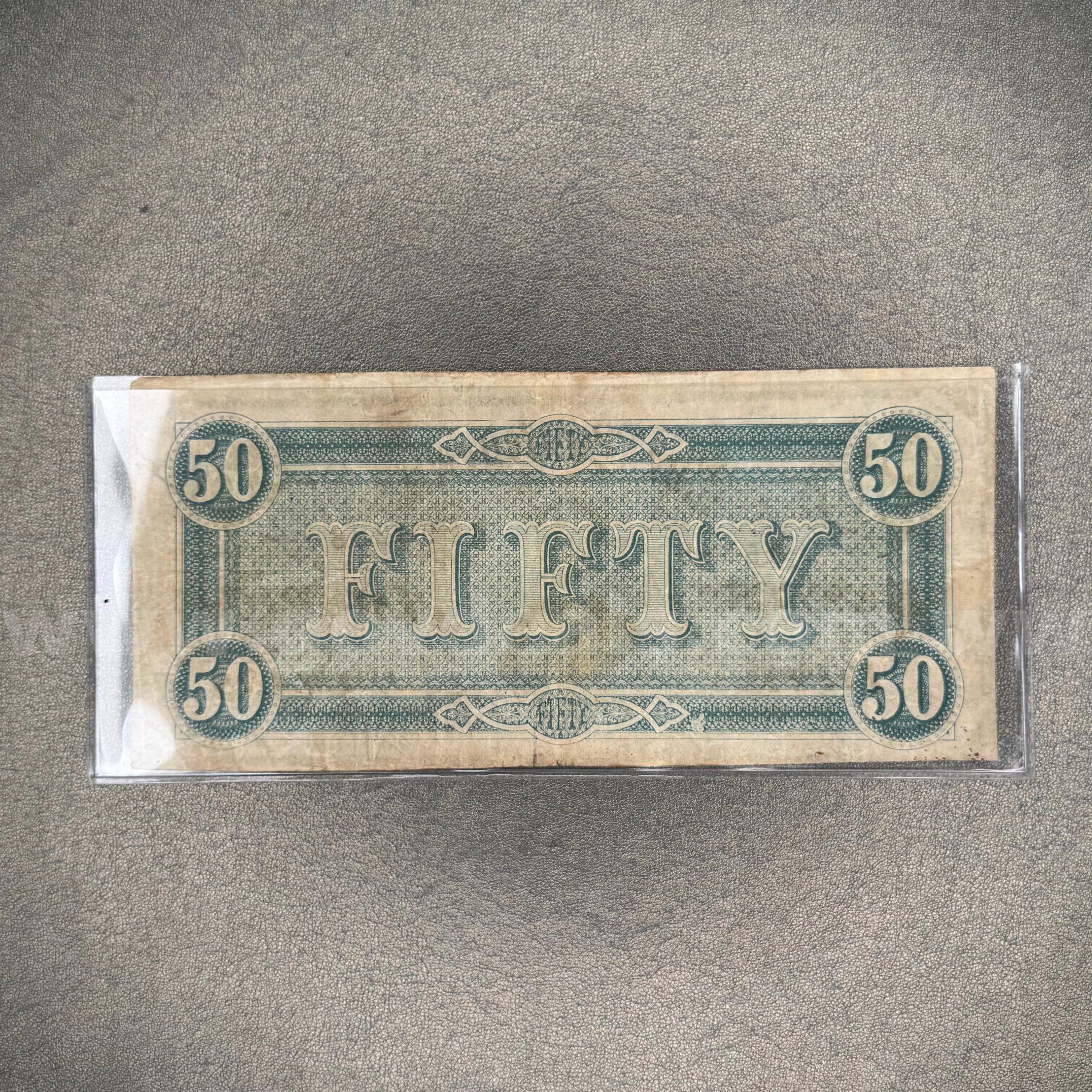 Fifty Dollar Confederate Bill   Government Surplus Auction - Photo #2