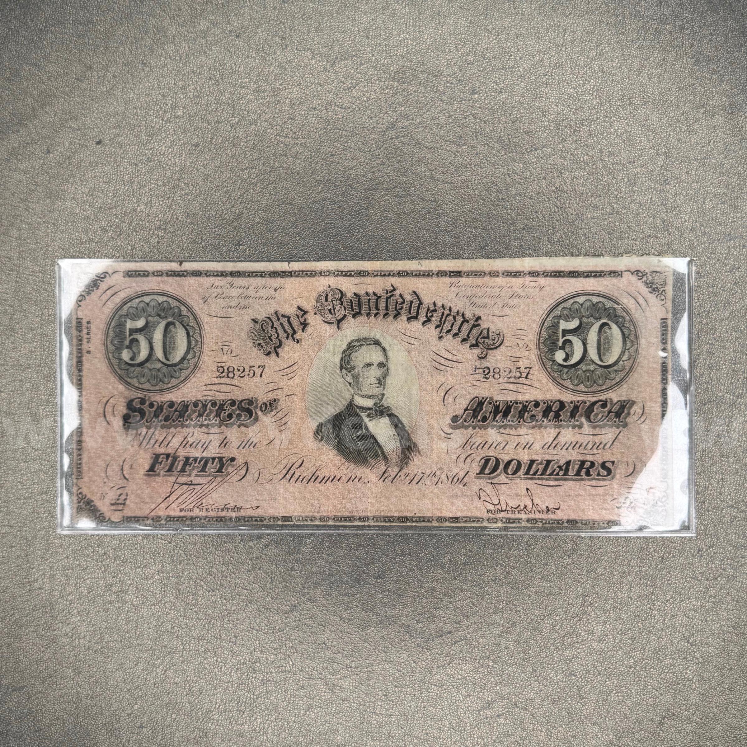 Fifty Dollar Confederate Bill   Government Surplus Auction - Primary Photo