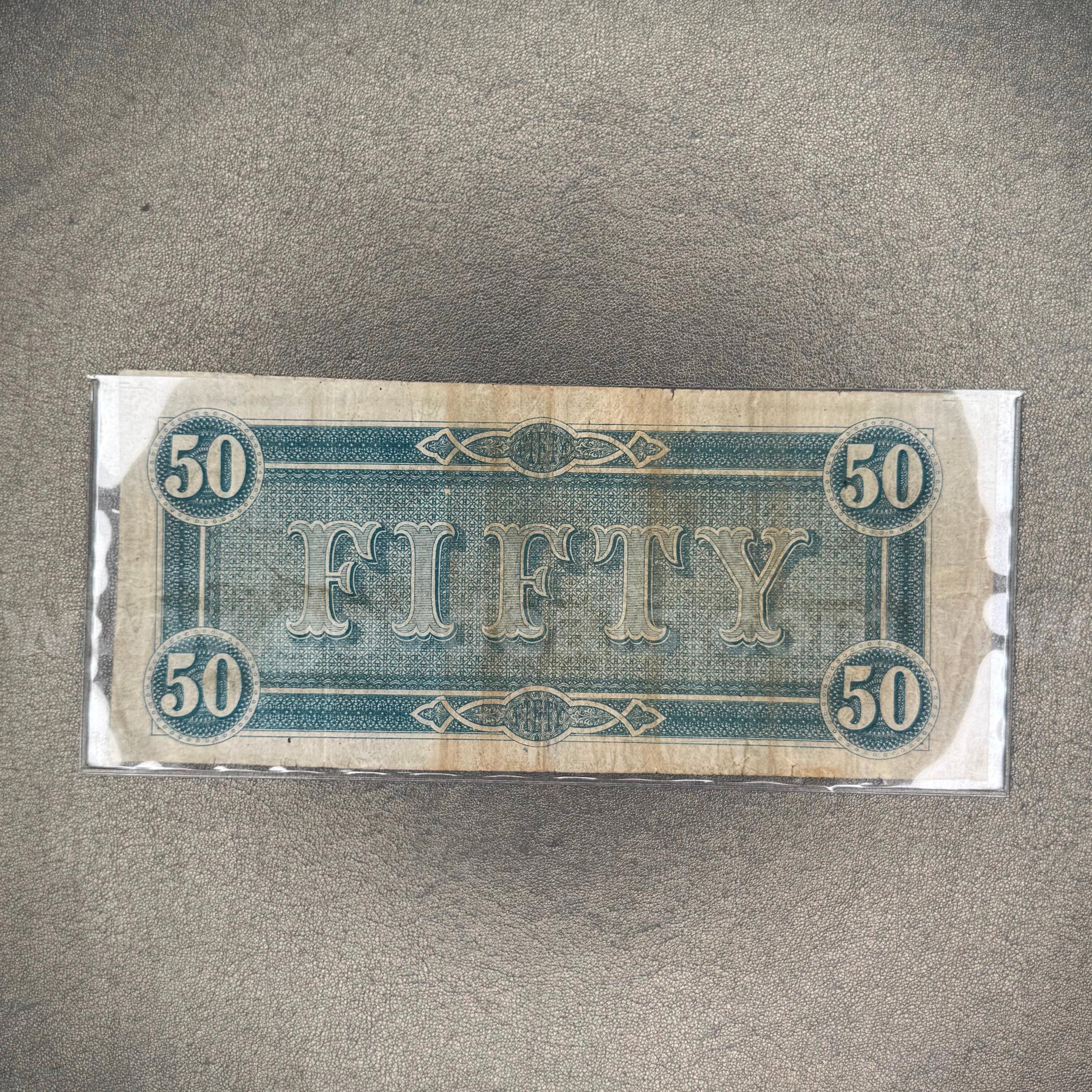 Fifty Dollar Confederate Bill   Government Surplus Auction - Photo #2