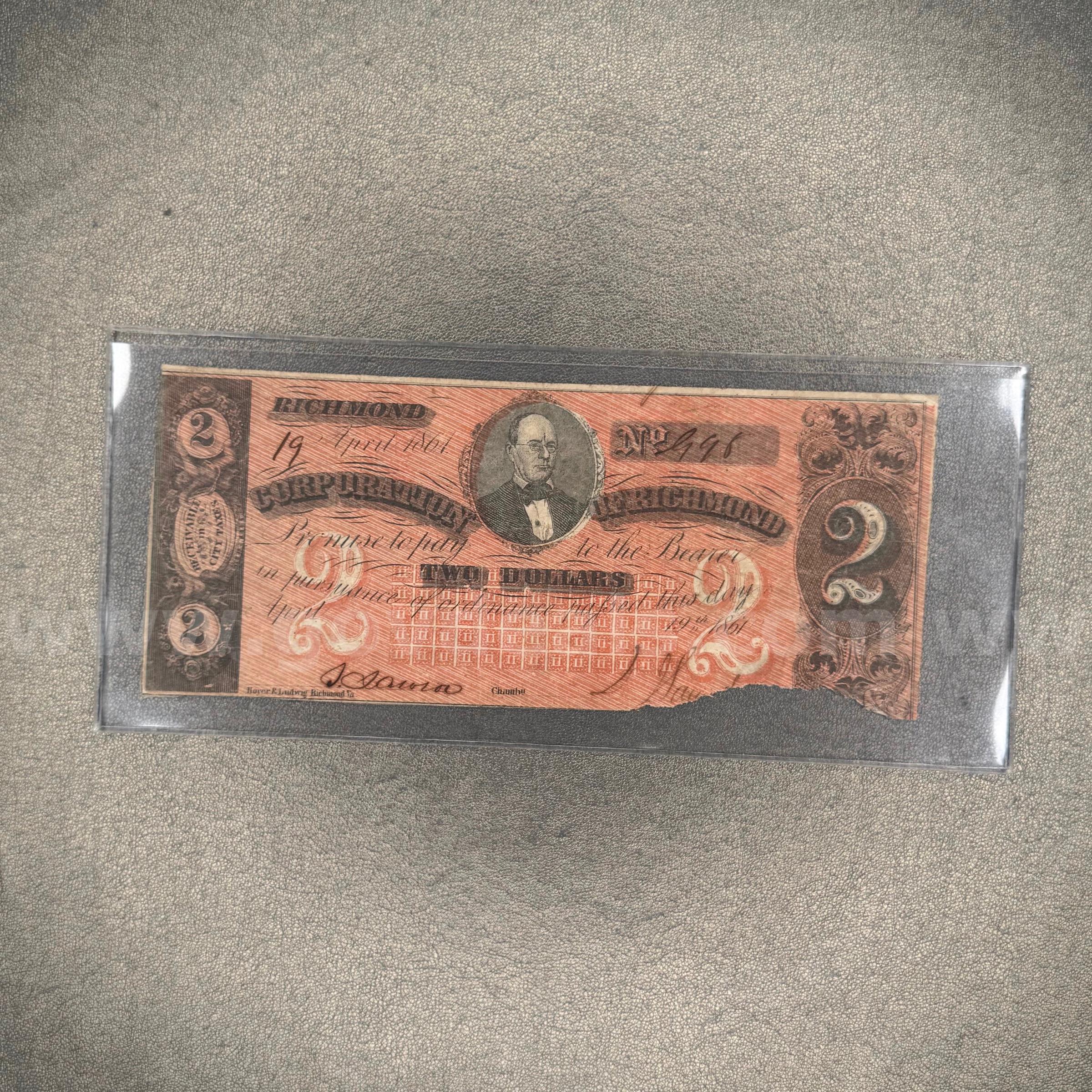 Two Dollar Confederate Bill   Government Surplus Auction - Primary Photo