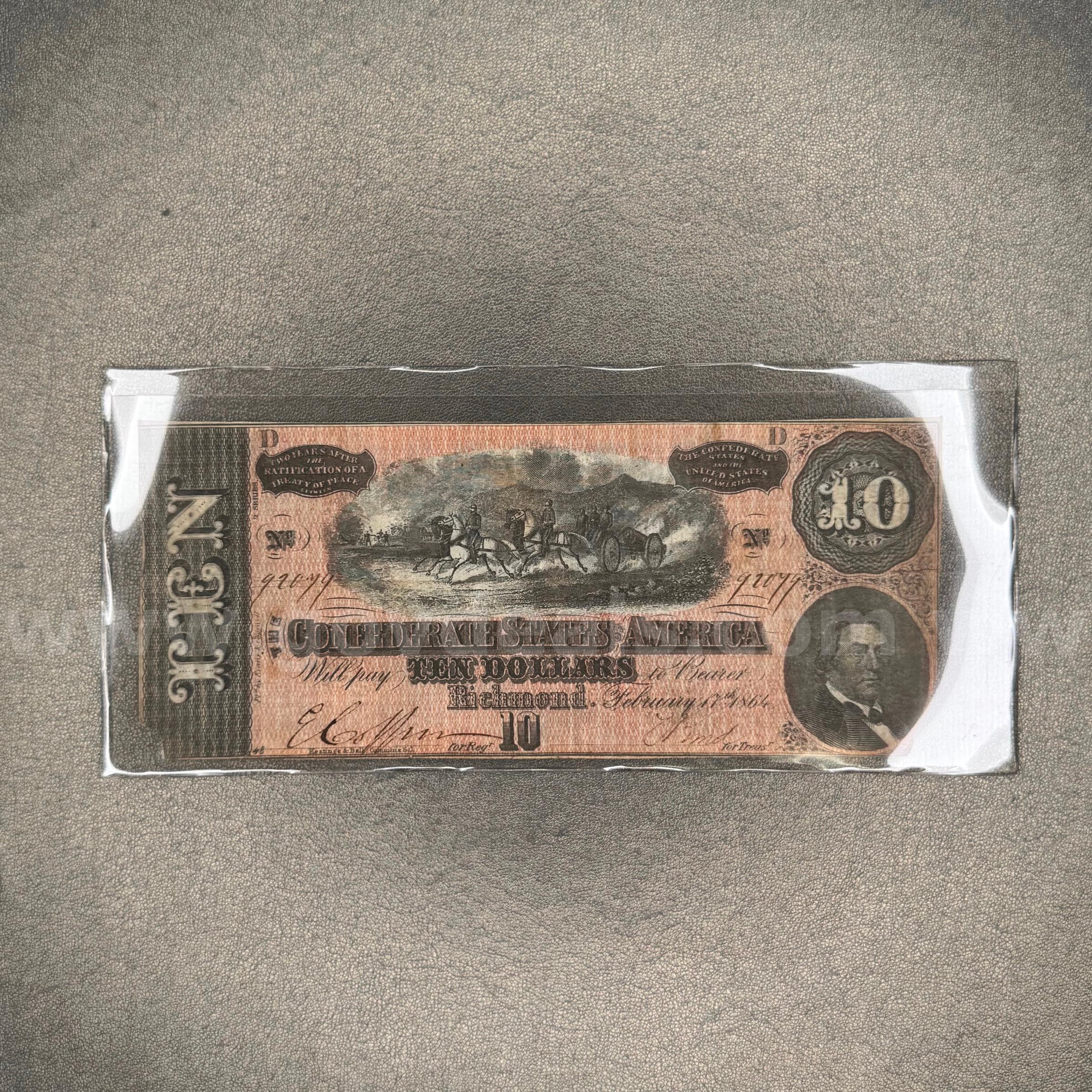 Ten Dollar Confederate Bill   Government Surplus Auction - Primary Photo