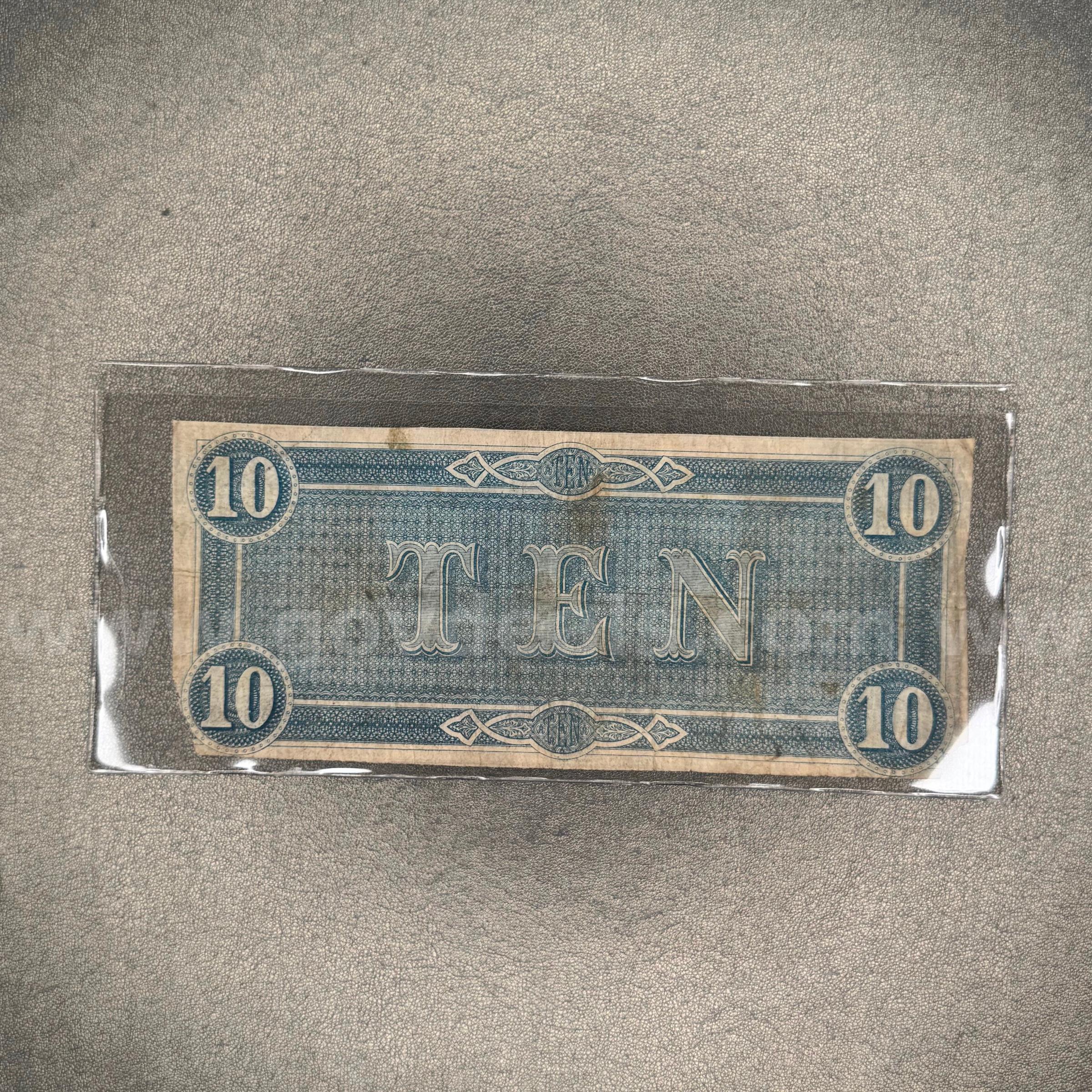 Ten Dollar Confederate Bill   Government Surplus Auction - Photo #2