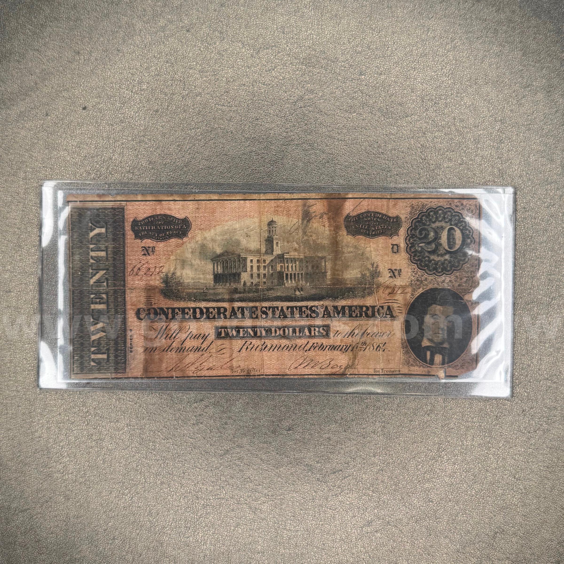 Twenty Dollar Confederate Bill   Government Surplus Auction - Primary Photo