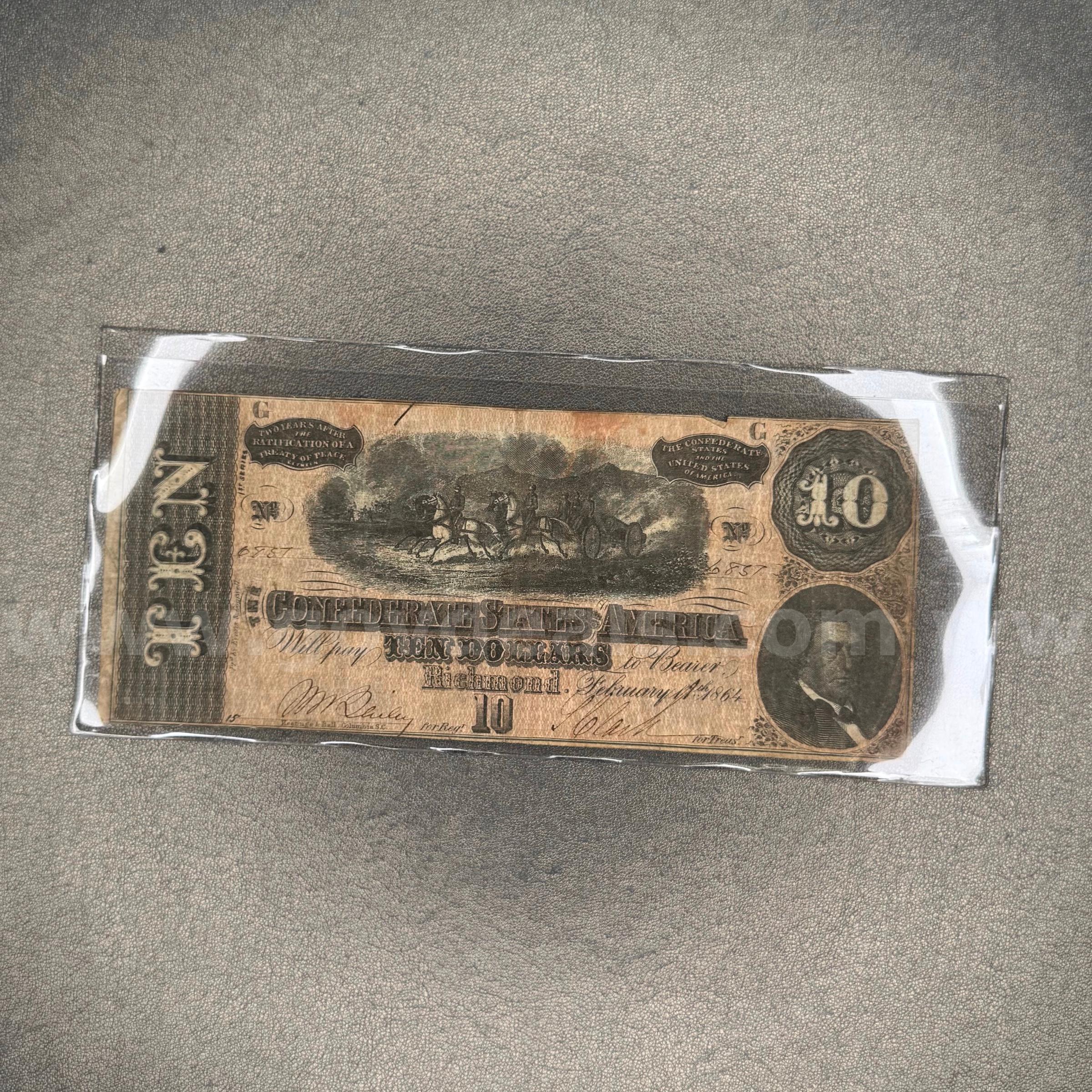 Ten Dollar Confederate Bill   Government Surplus Auction - Primary Photo